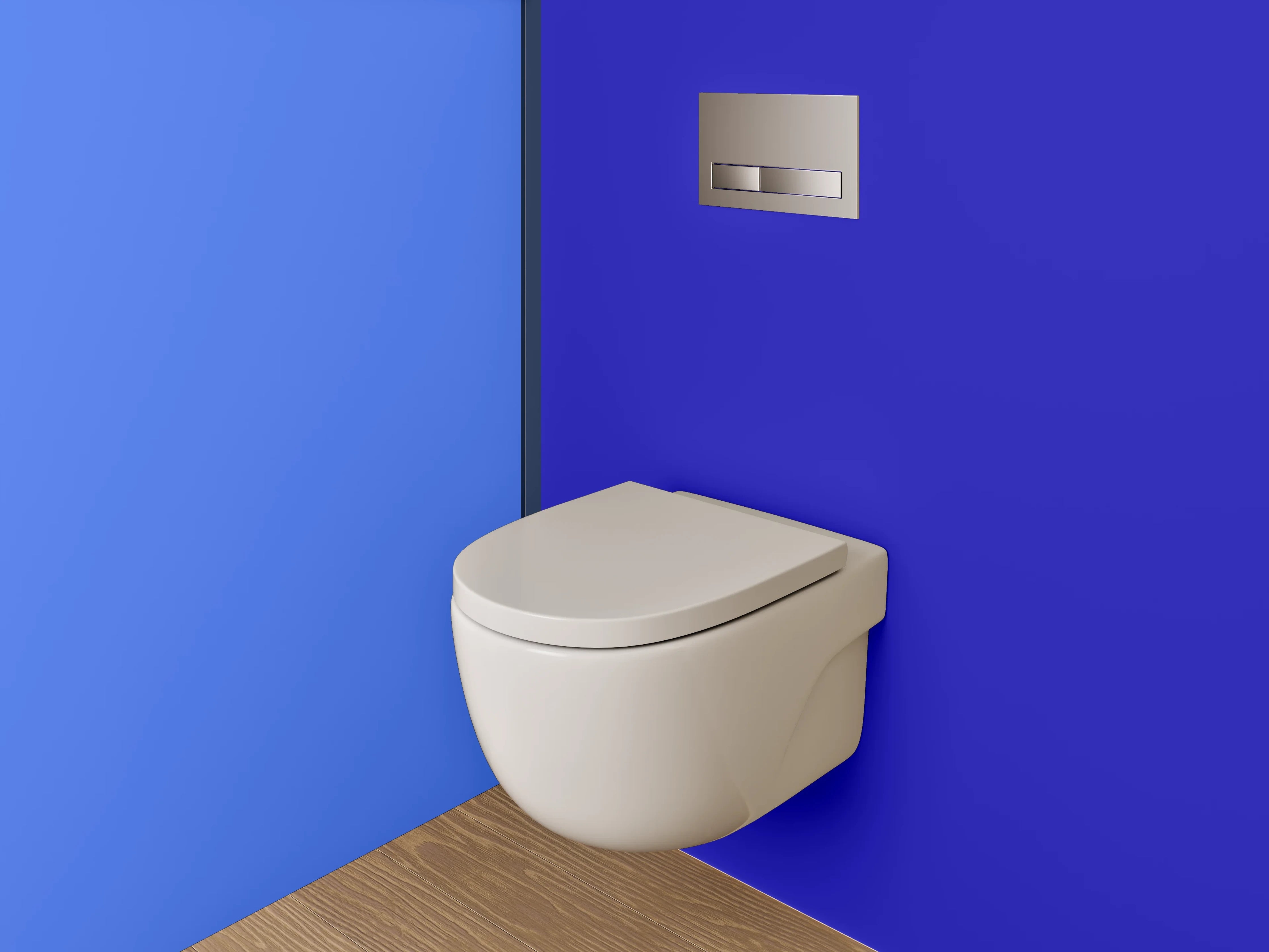WC-Rückwand - Zweifarbige blaue Streifen – Modern