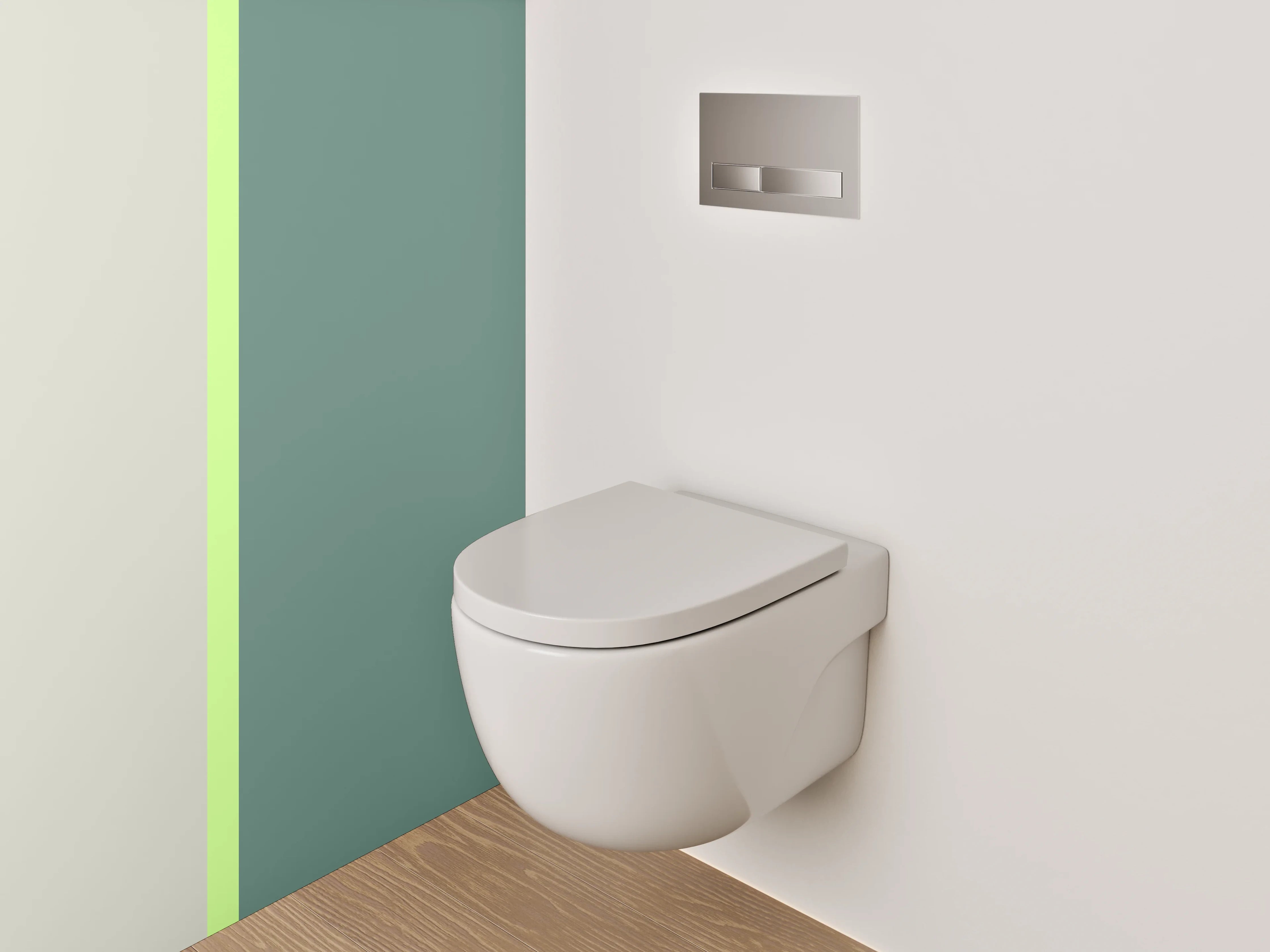 WC-Rückwand - Zweiteilige moderne Farbabtrennung