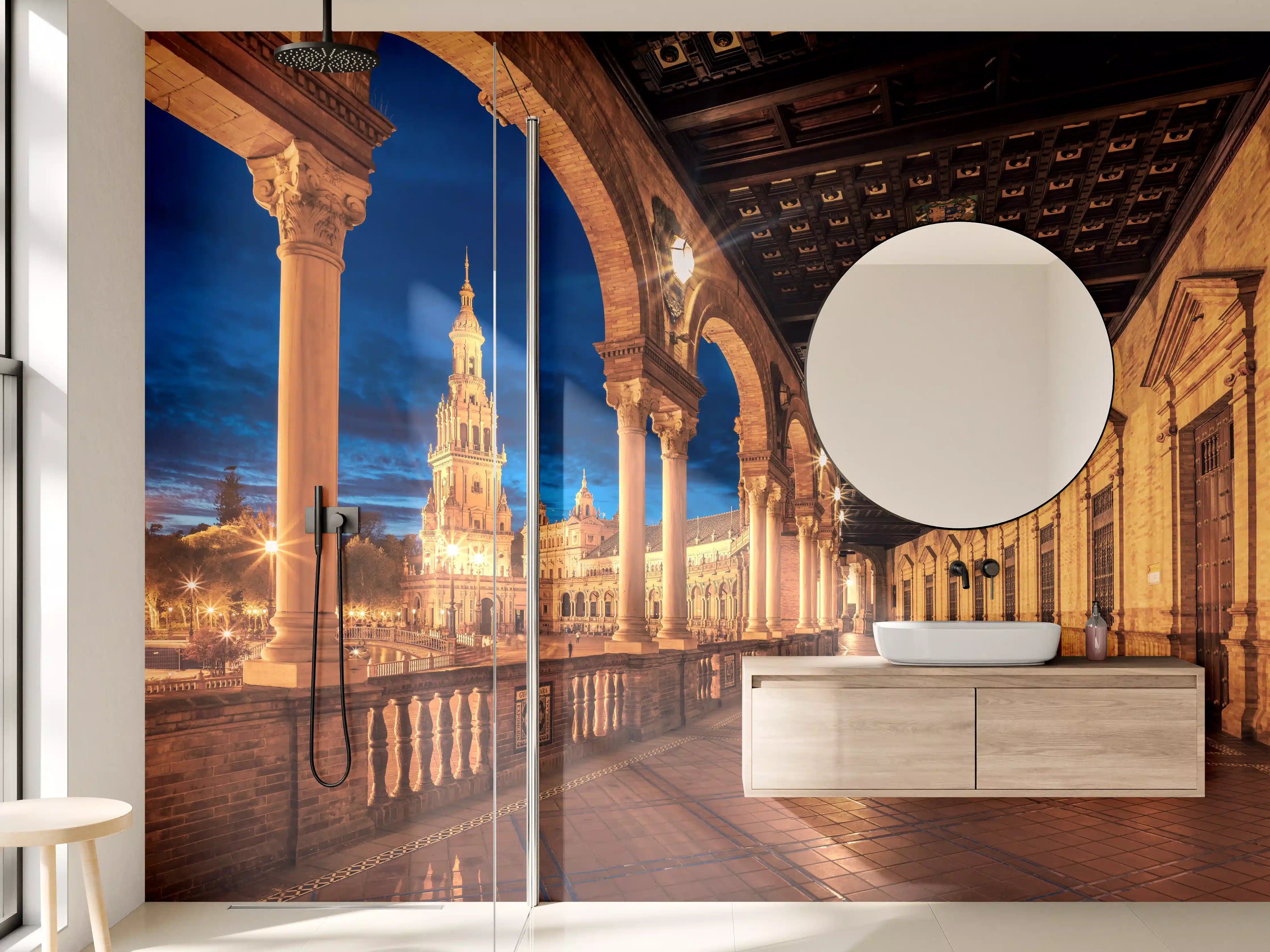 Wandverkleidung Bad - Plaza de Espana con Sevilla - Spanien