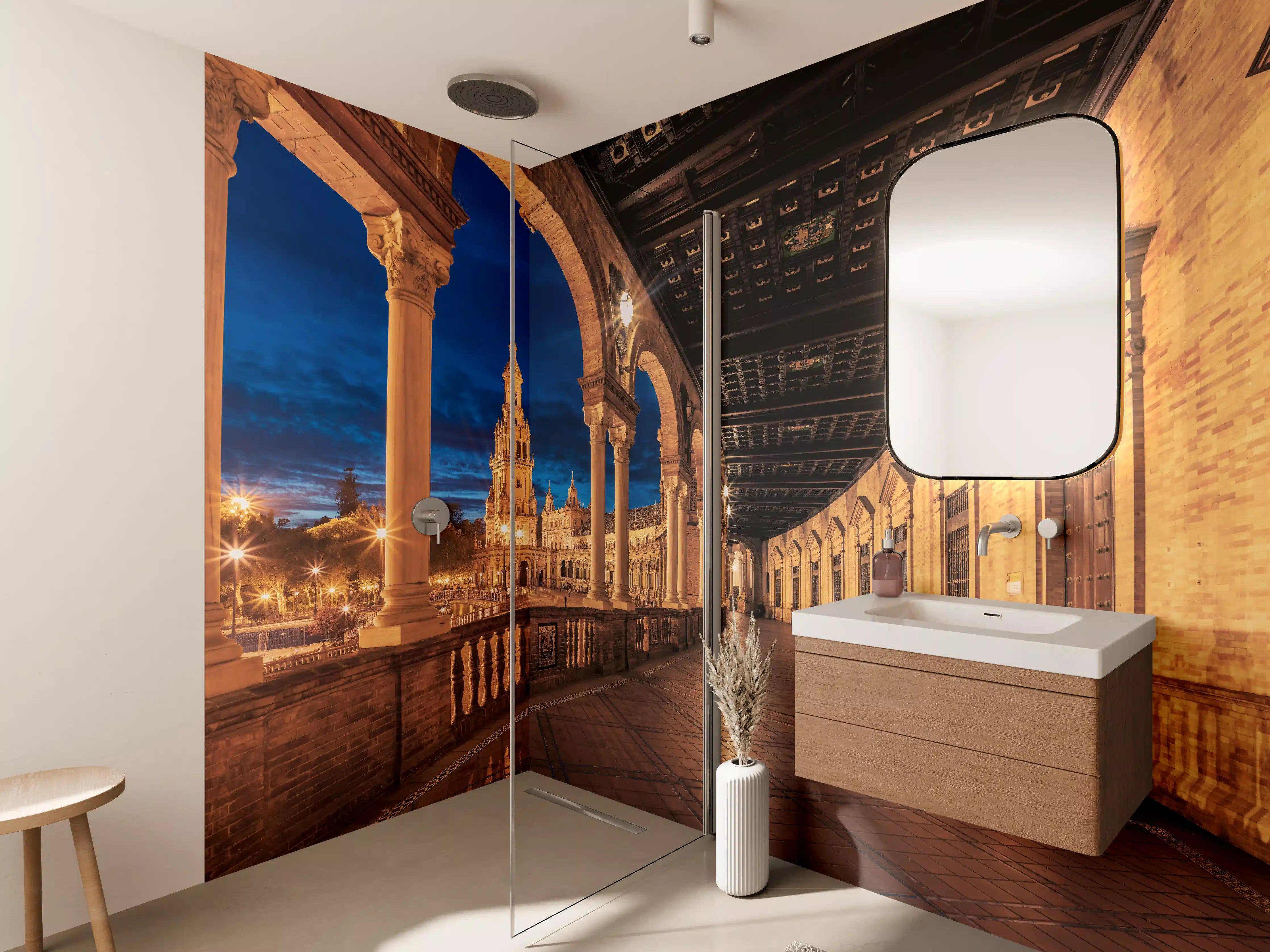 Wandverkleidung Bad - Plaza de Espana con Sevilla - Spanien