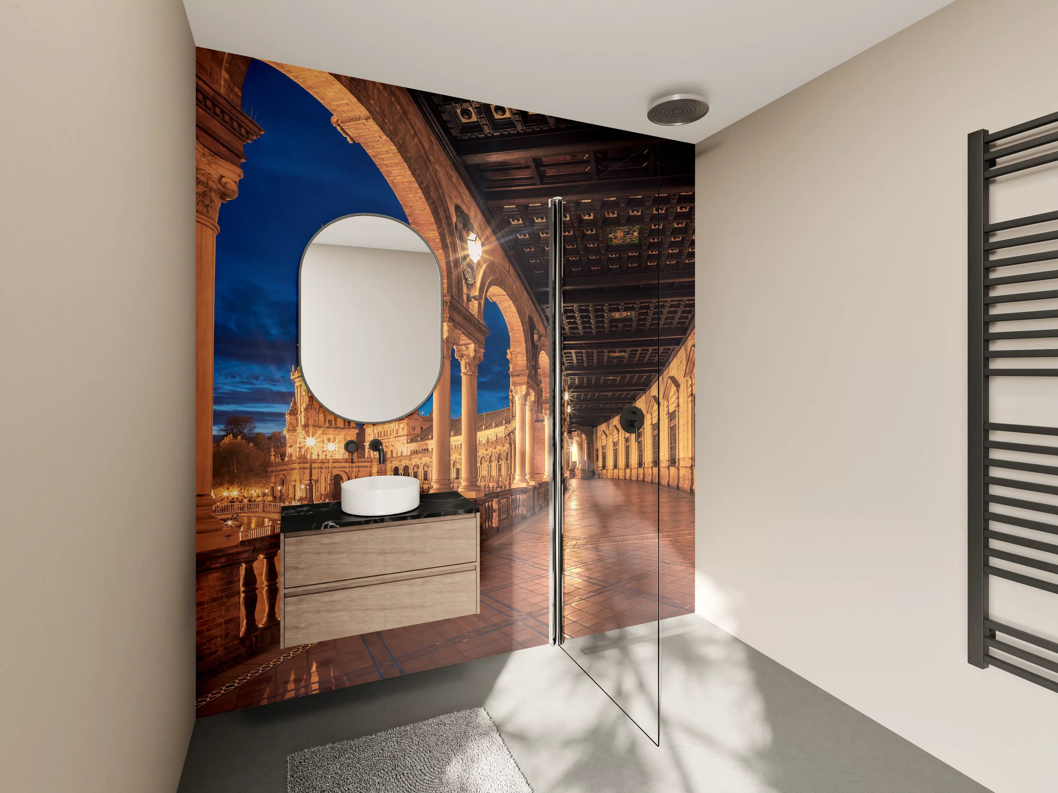 Wandverkleidung Bad - Plaza de Espana con Sevilla - Spanien