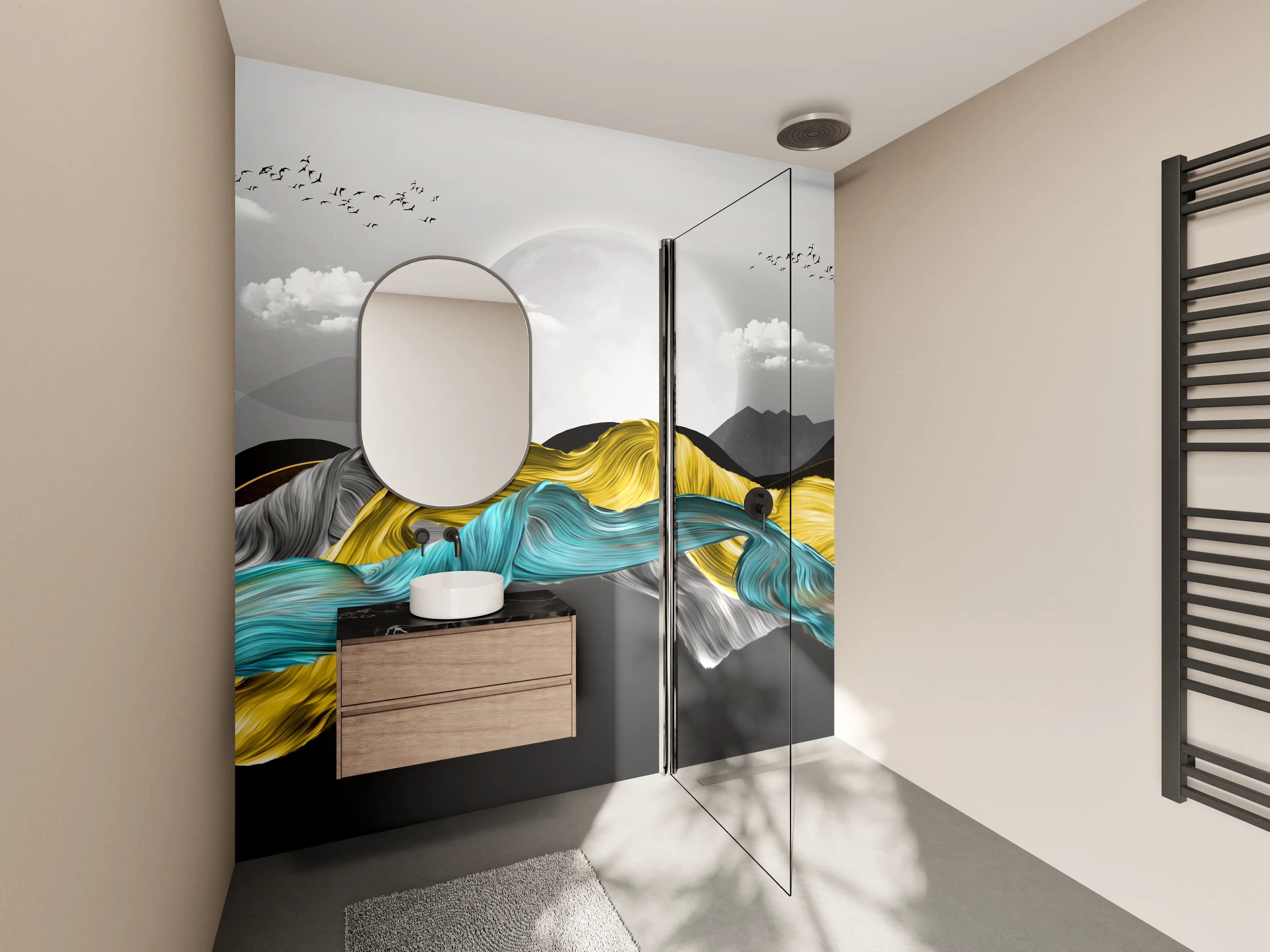 Wandverkleidung Bad - 3D Moderne Leinwand - Abstrakt
