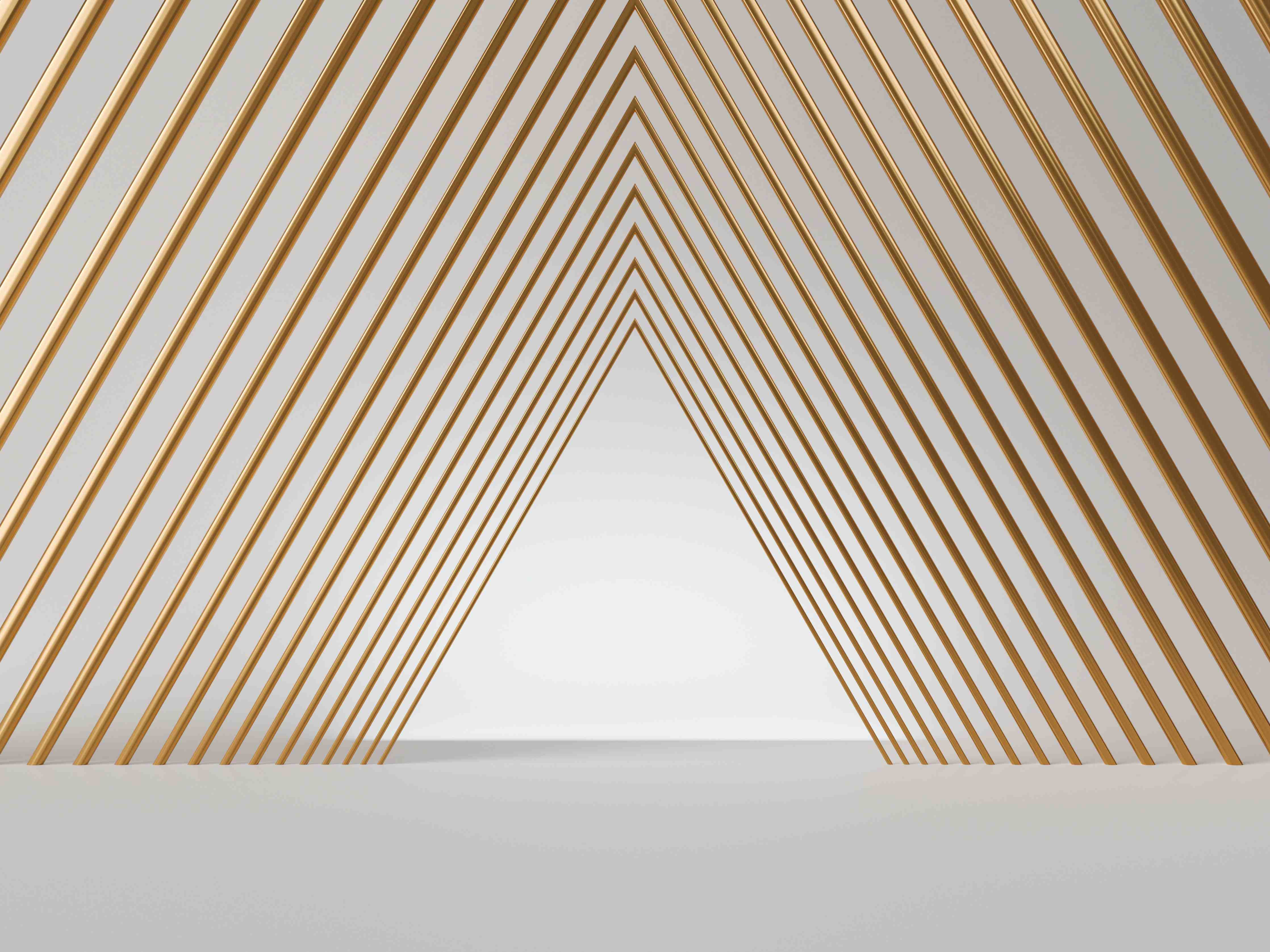 Wandverkleidung Bad-3D-Tunnel aus goldenen stützen