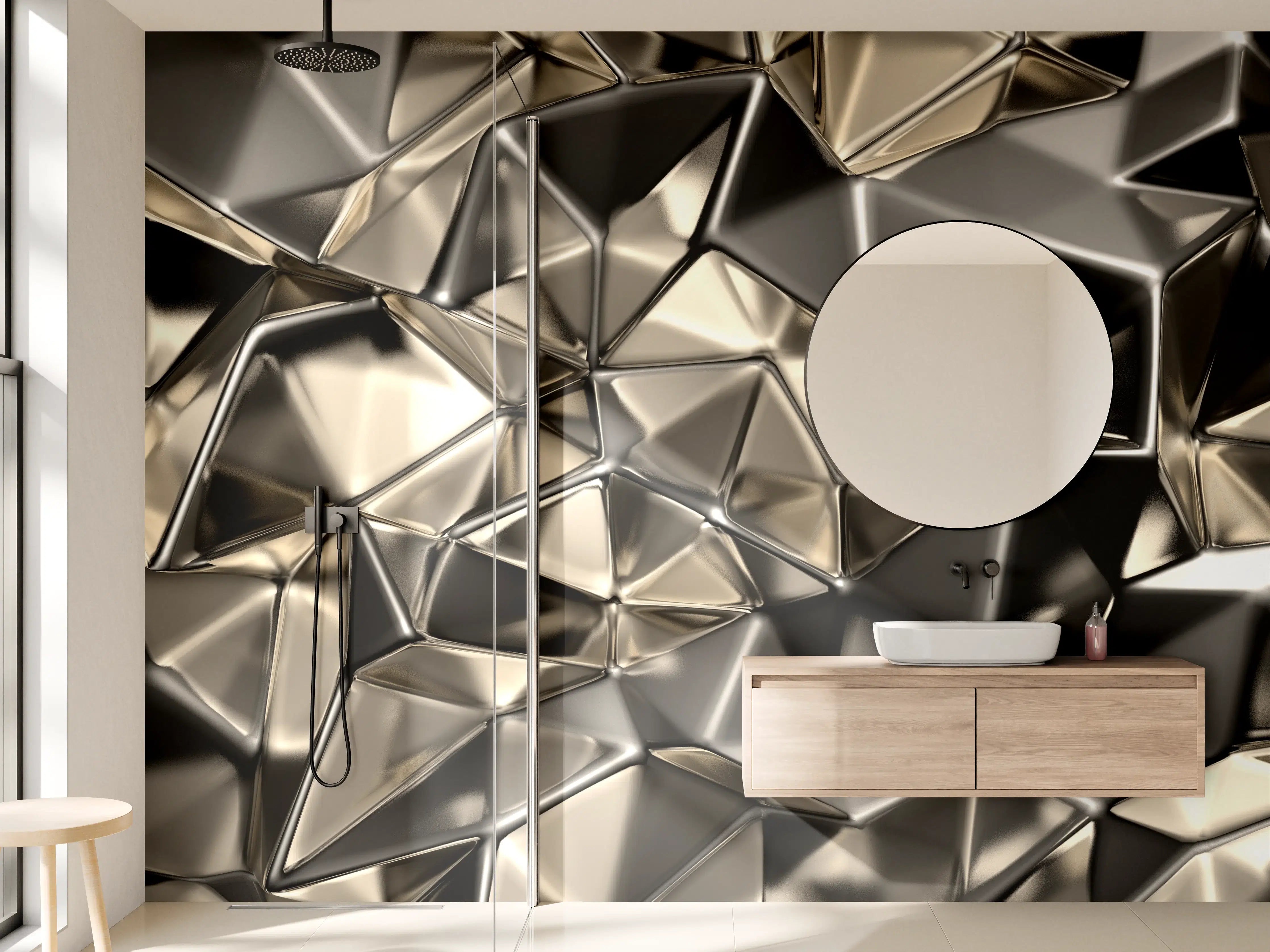 Wandverkleidung Bad - Abstract Metallic Triangle Pattern