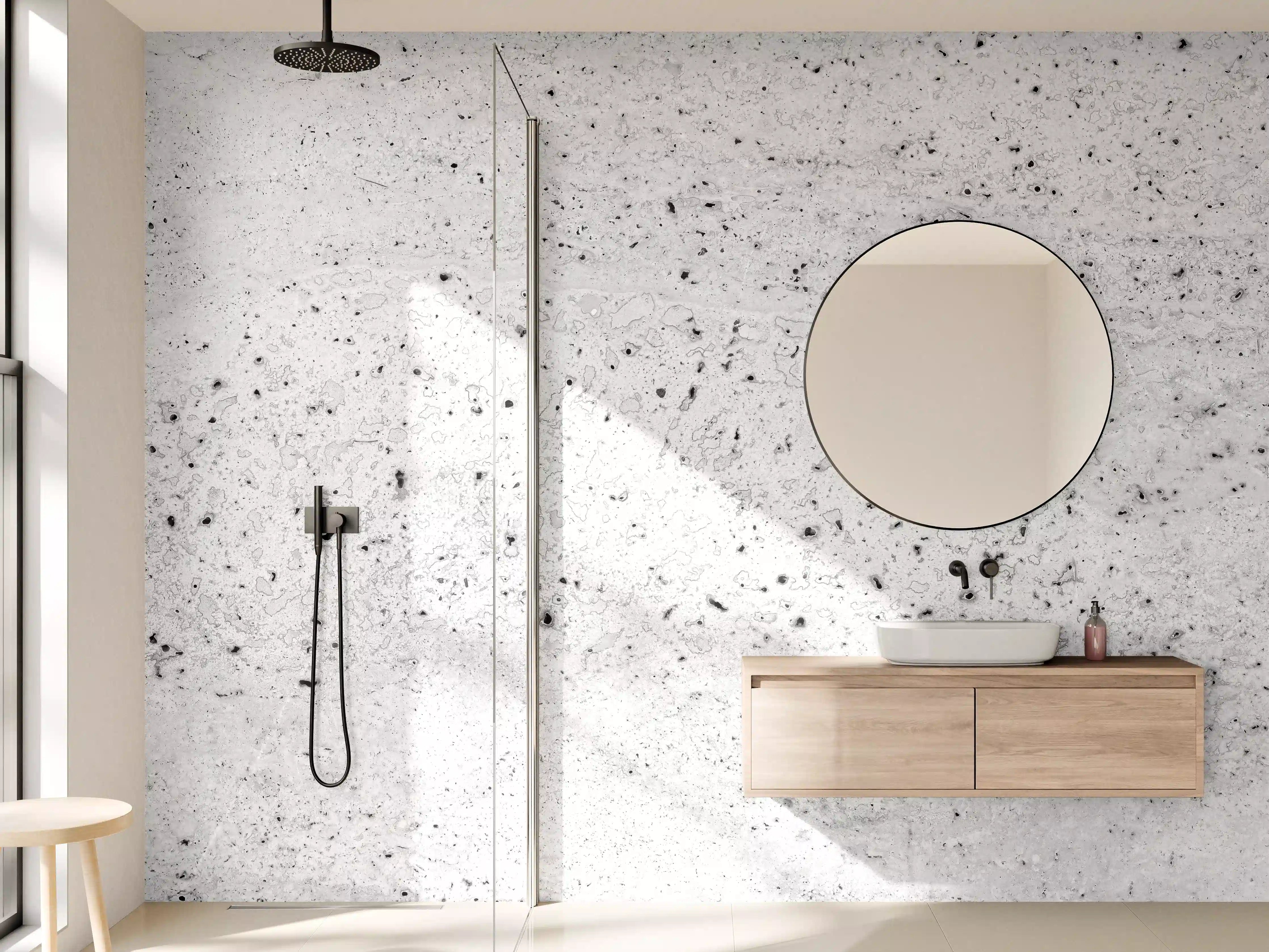 Wandverkleidung Bad - Abstrakte Betonstruktur