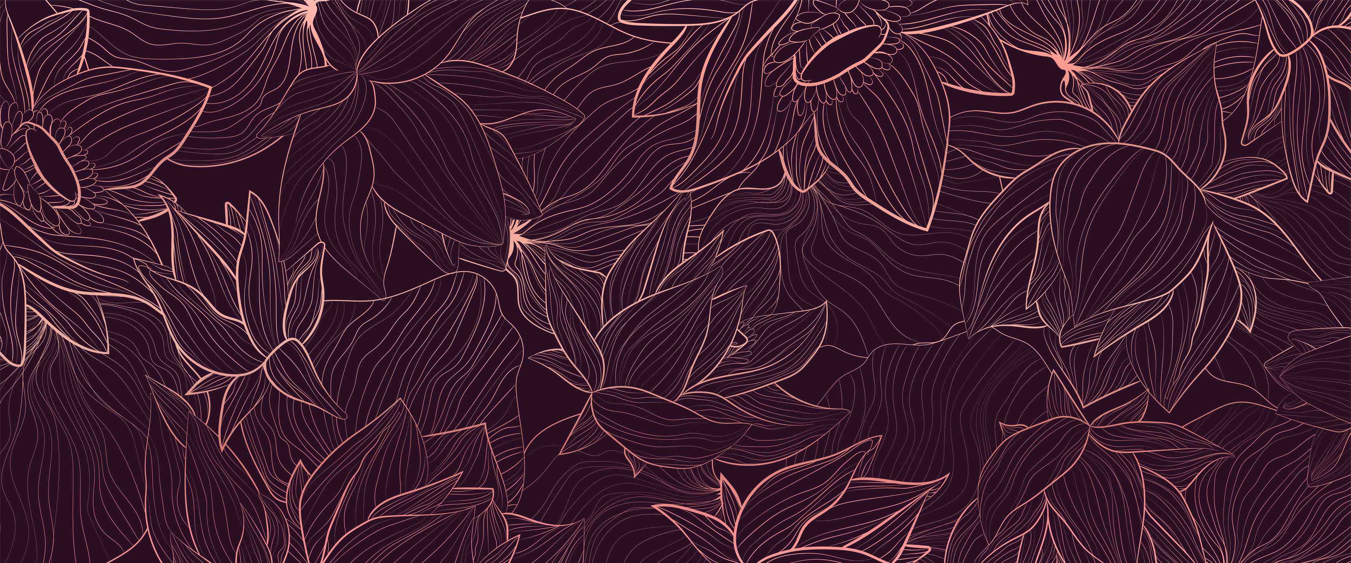 Wandverkleidung Bad-Abstrakte Lila Blumenlinien