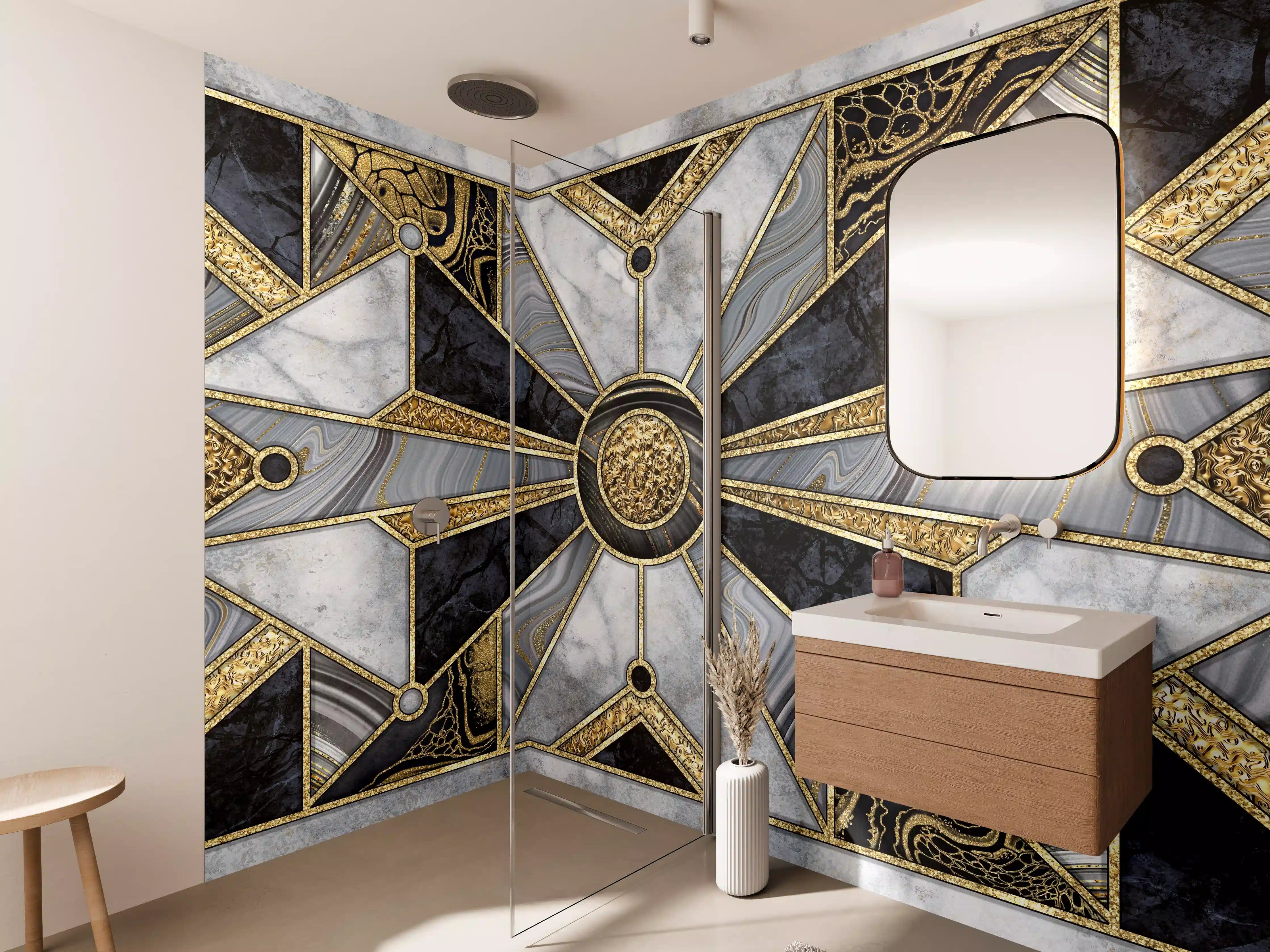 Wandverkleidung Bad - Abstrakte Marmor-Mosaik Wandfliesen