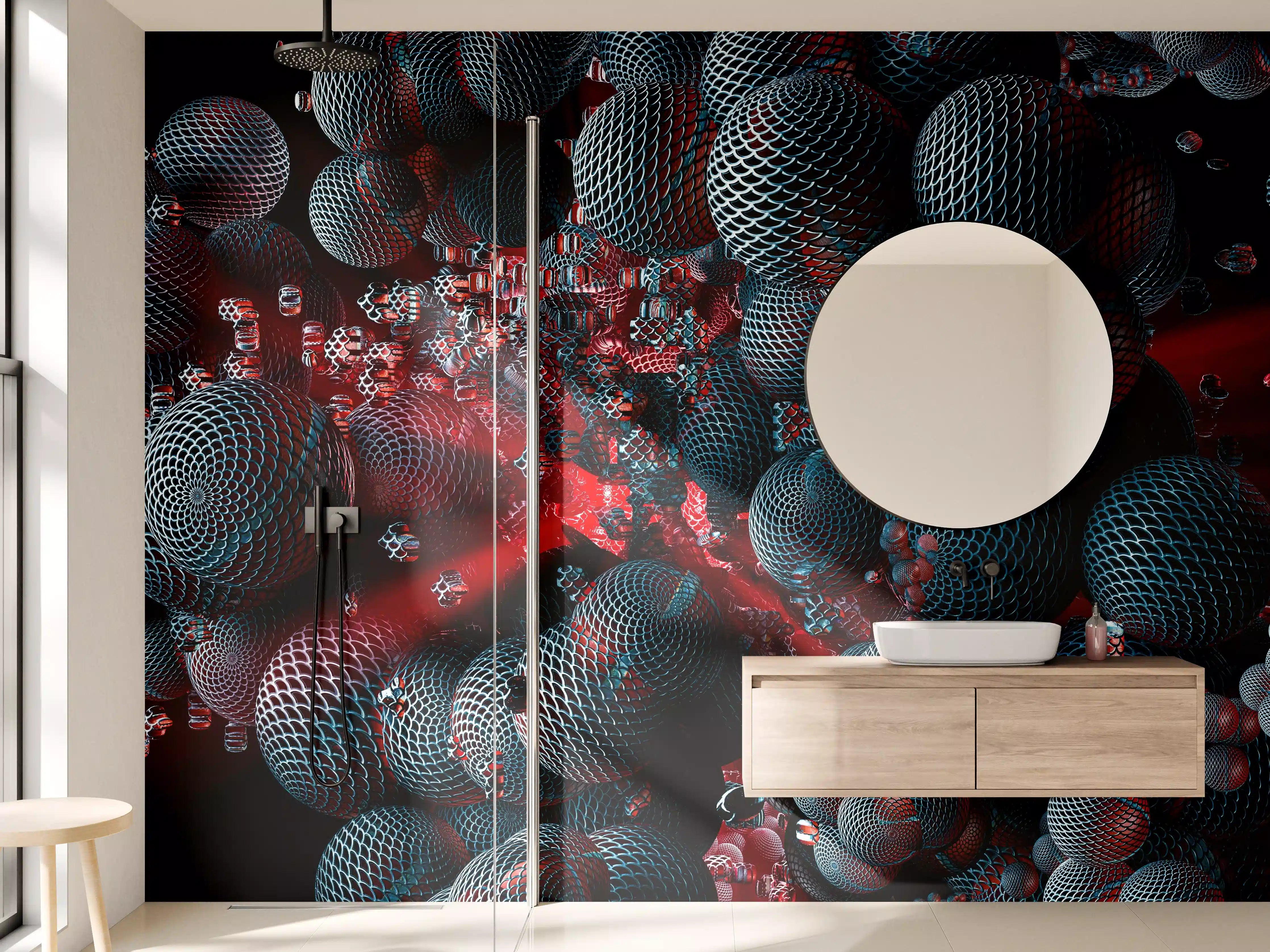 Wandverkleidung Bad - Abstrakte Technologie - 3D Rendering