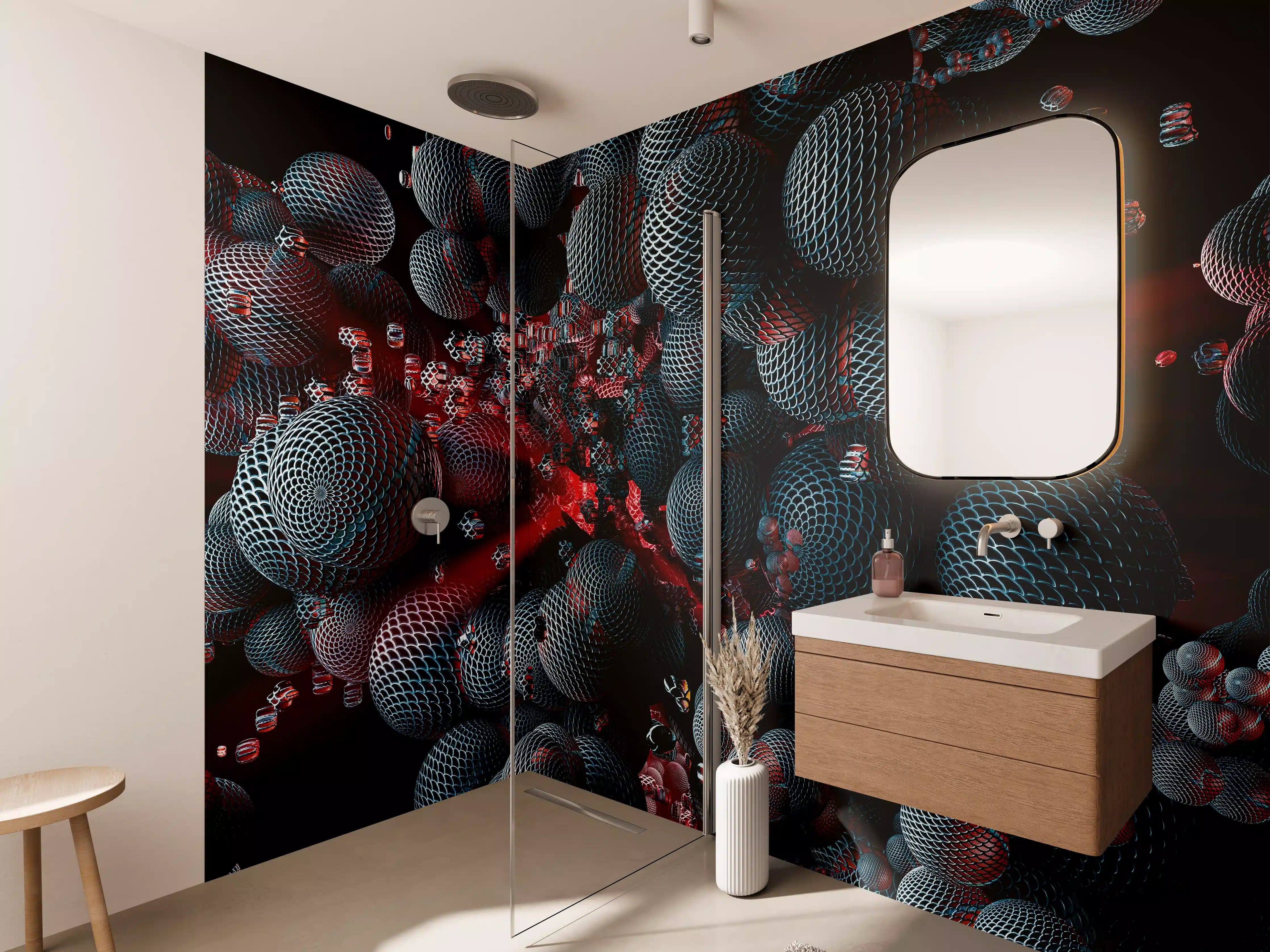 Wandverkleidung Bad - Abstrakte Technologie - 3D Rendering