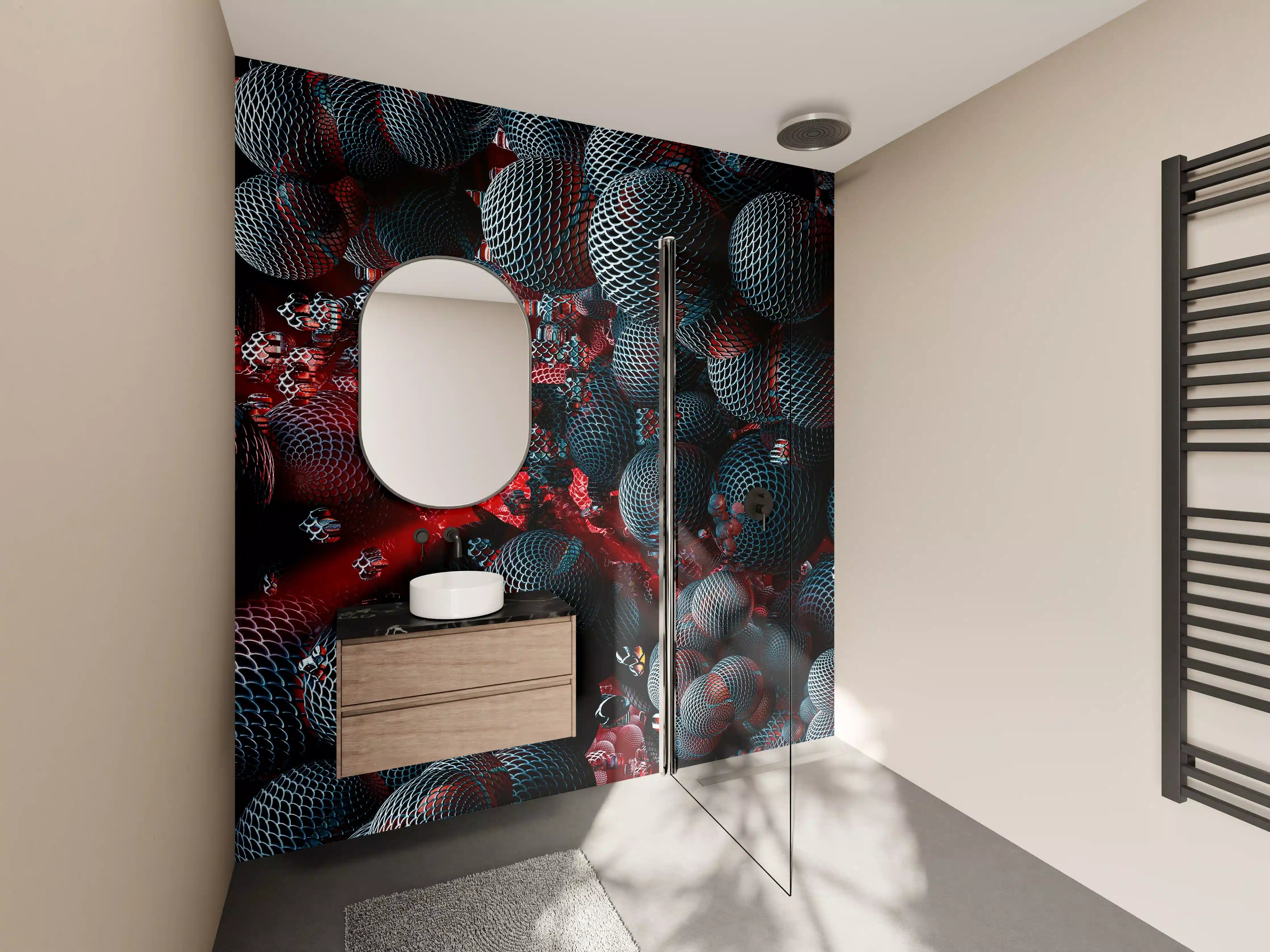 Wandverkleidung Bad - Abstrakte Technologie - 3D Rendering