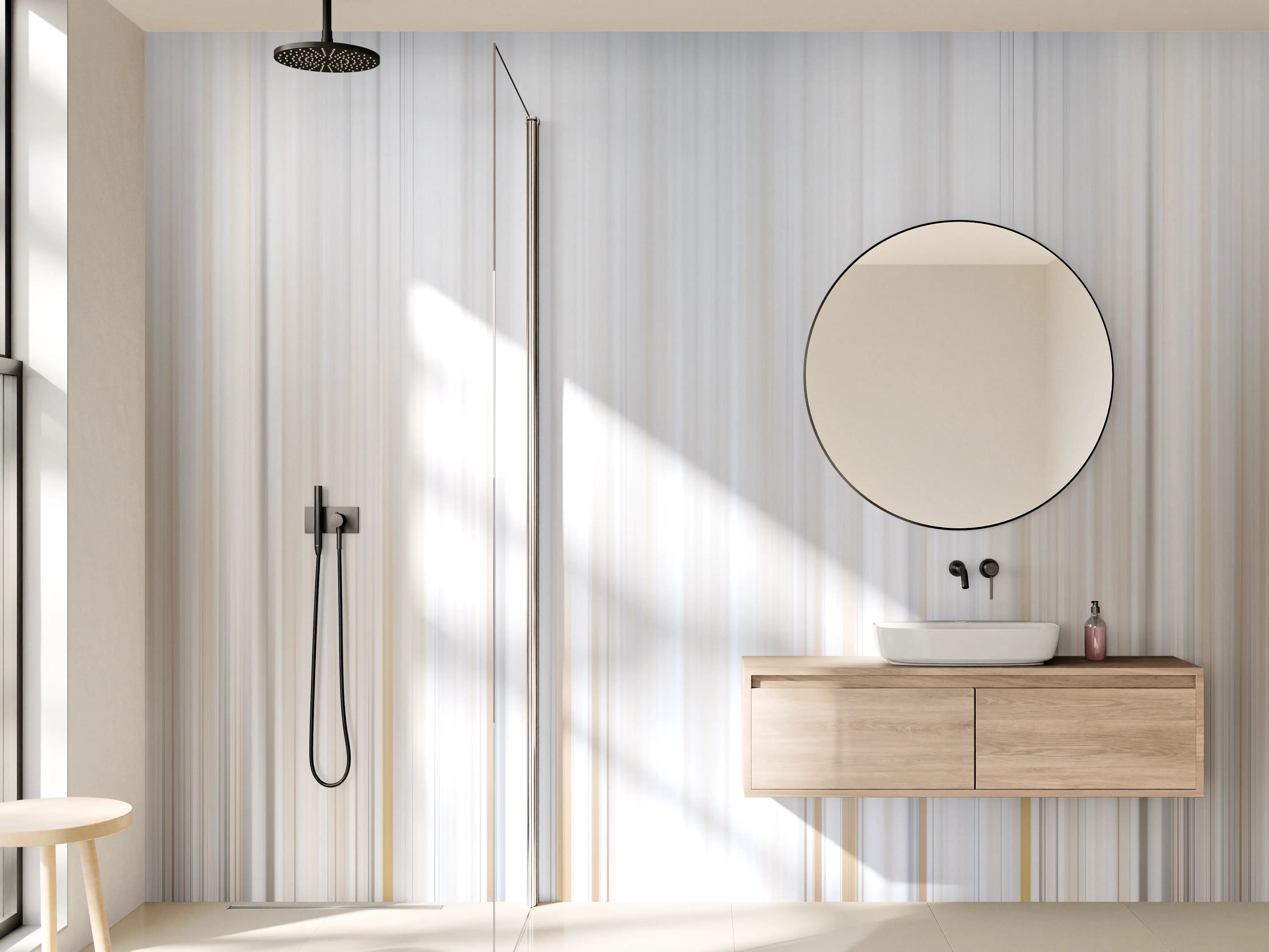 Wandverkleidung Bad - Abstrakte Vertikale Linien