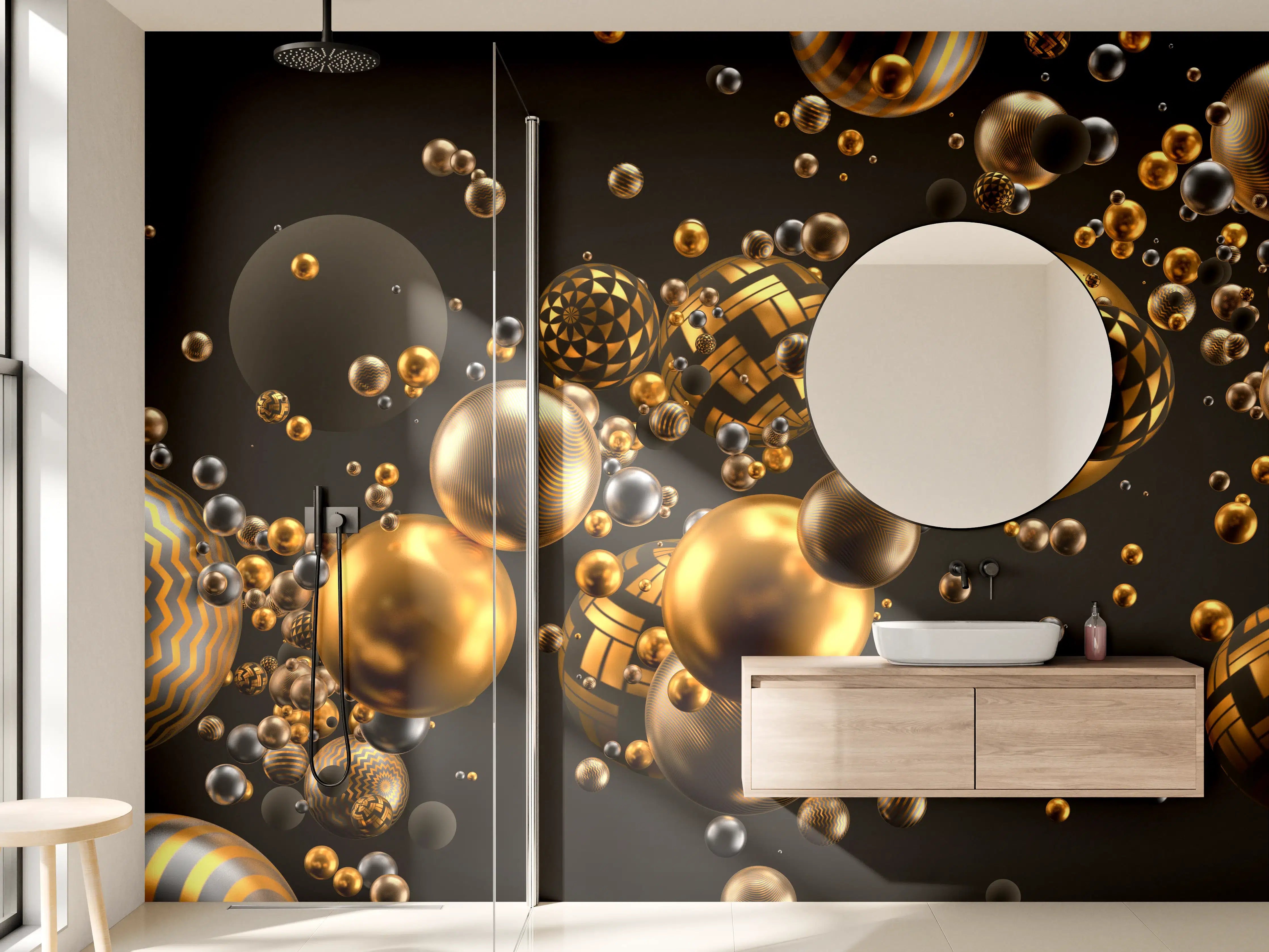 Wandverkleidung Bad - Abstrakter Hintergrund mit Bällen