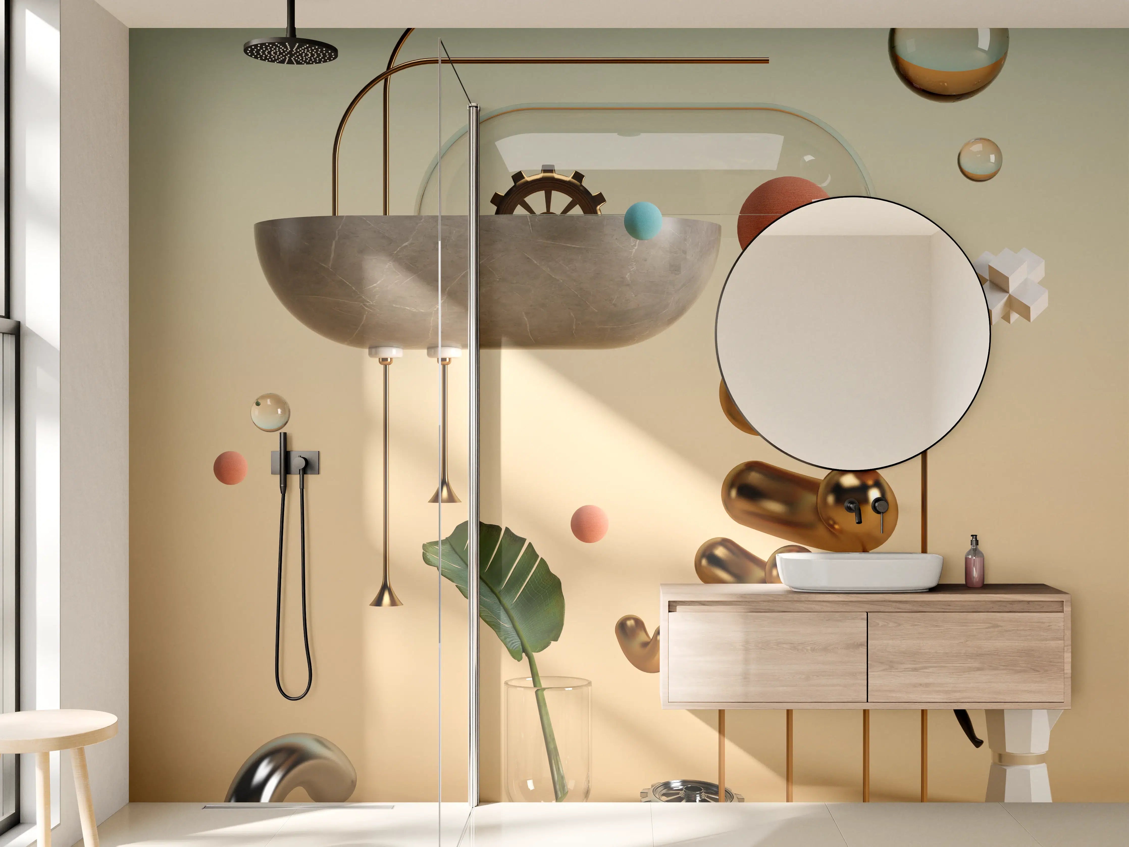 Wandverkleidung Bad - Abstraktes Design - Surrealismus