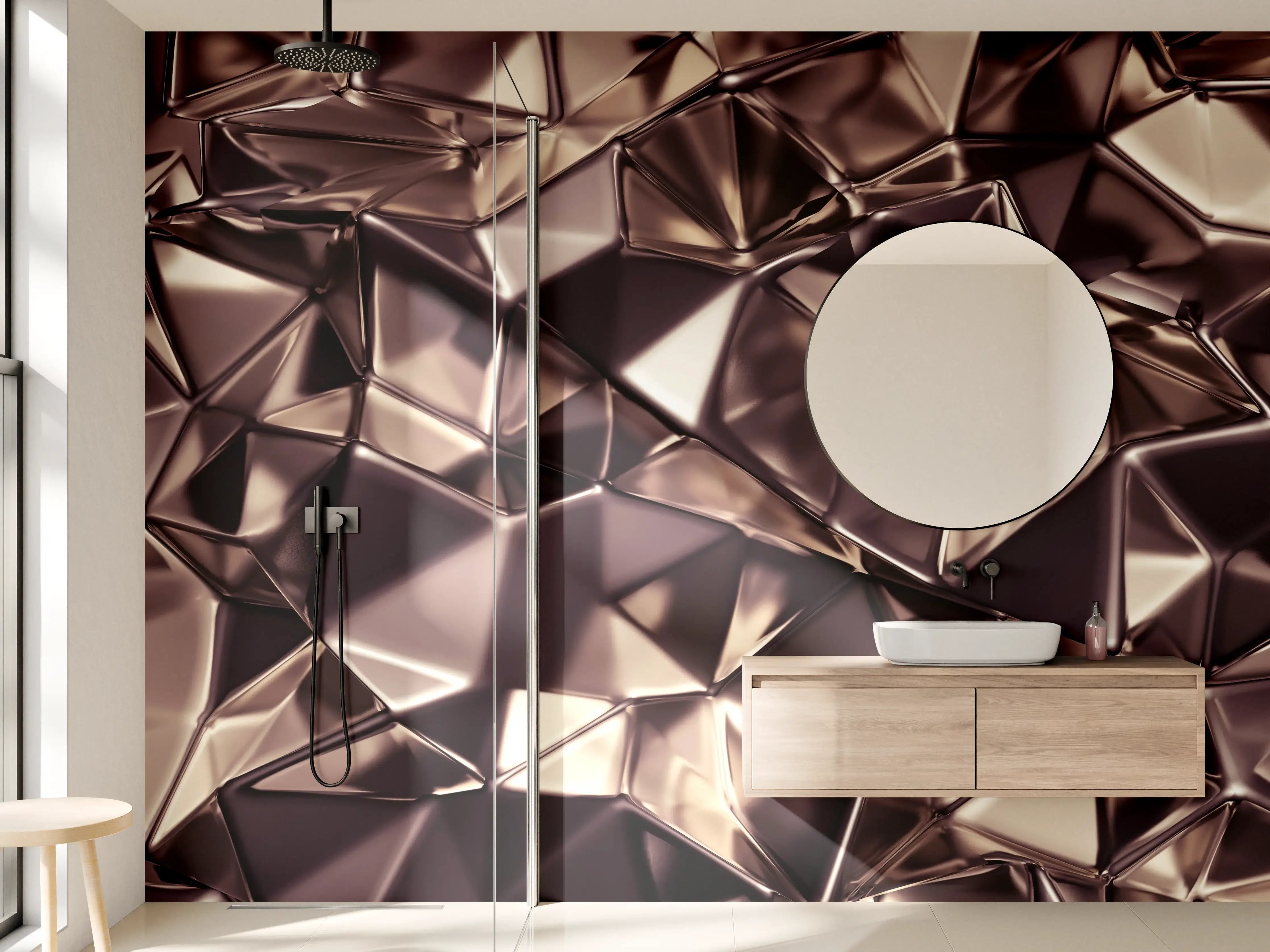 Wandverkleidung Bad - Abstraktes Kristall Muster