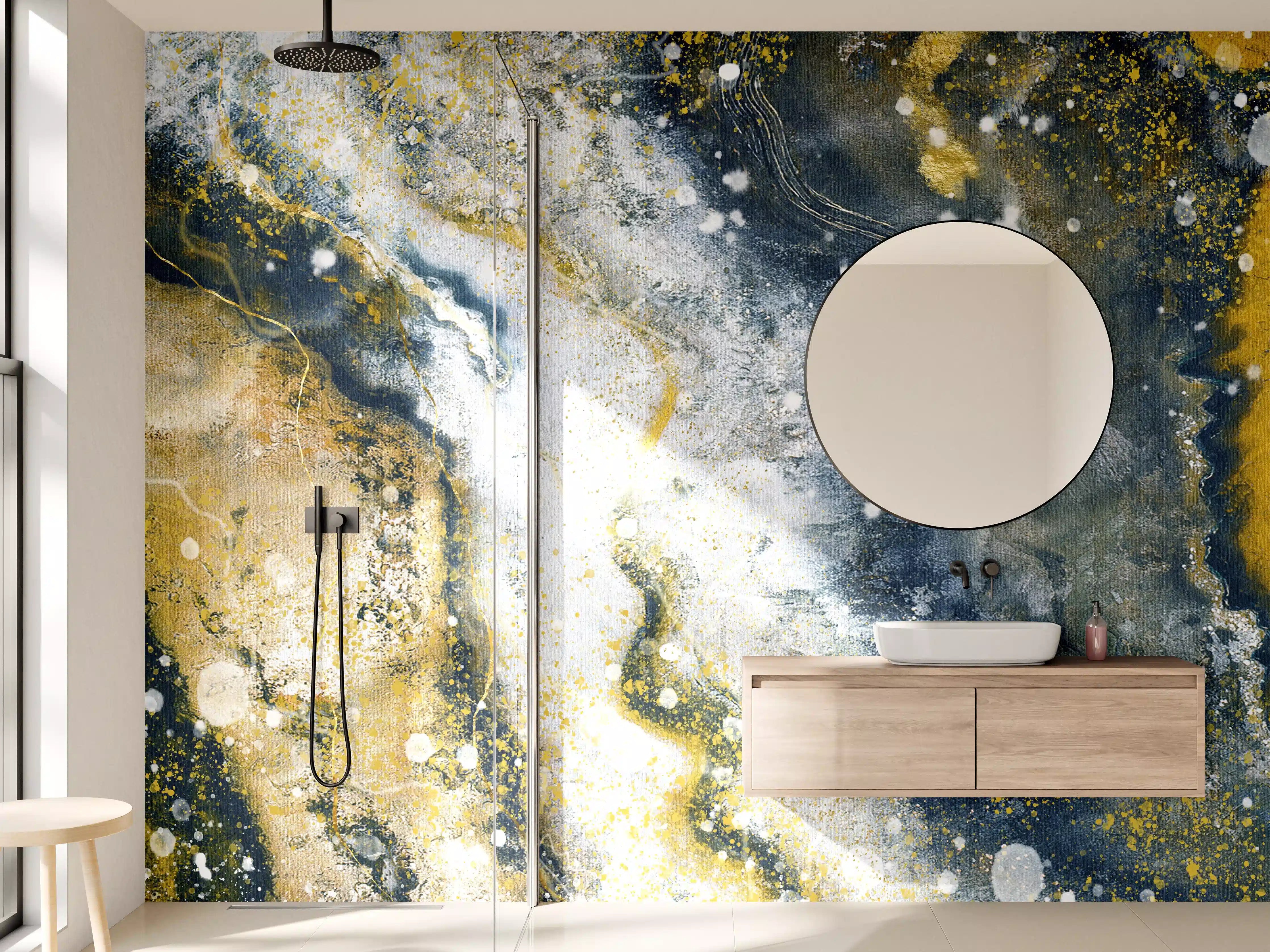 Wandverkleidung Bad - Abstraktes Kunstwert - Flüssigkunst