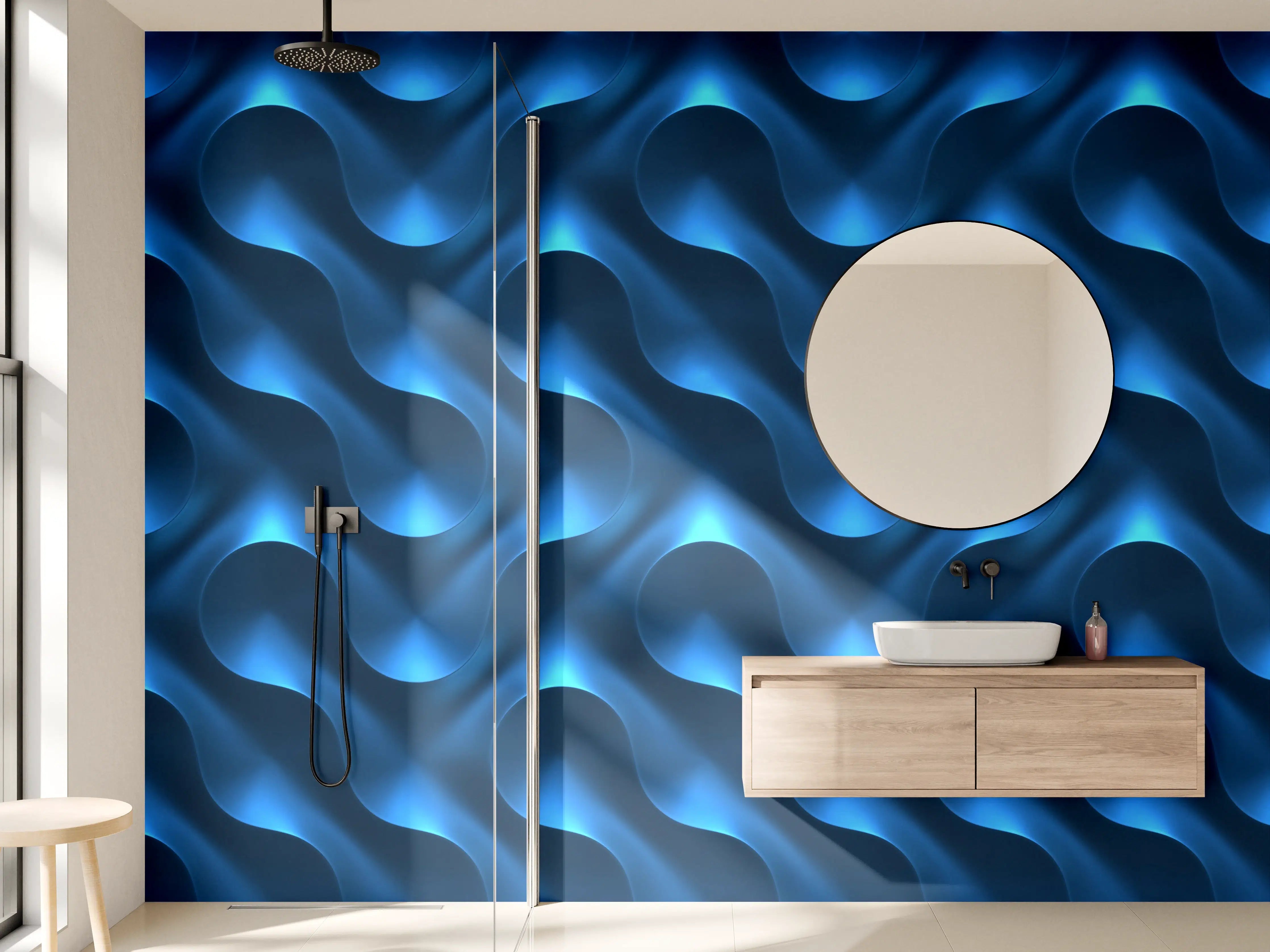 Wandverkleidung Bad - Abstraktes Wellen Muster