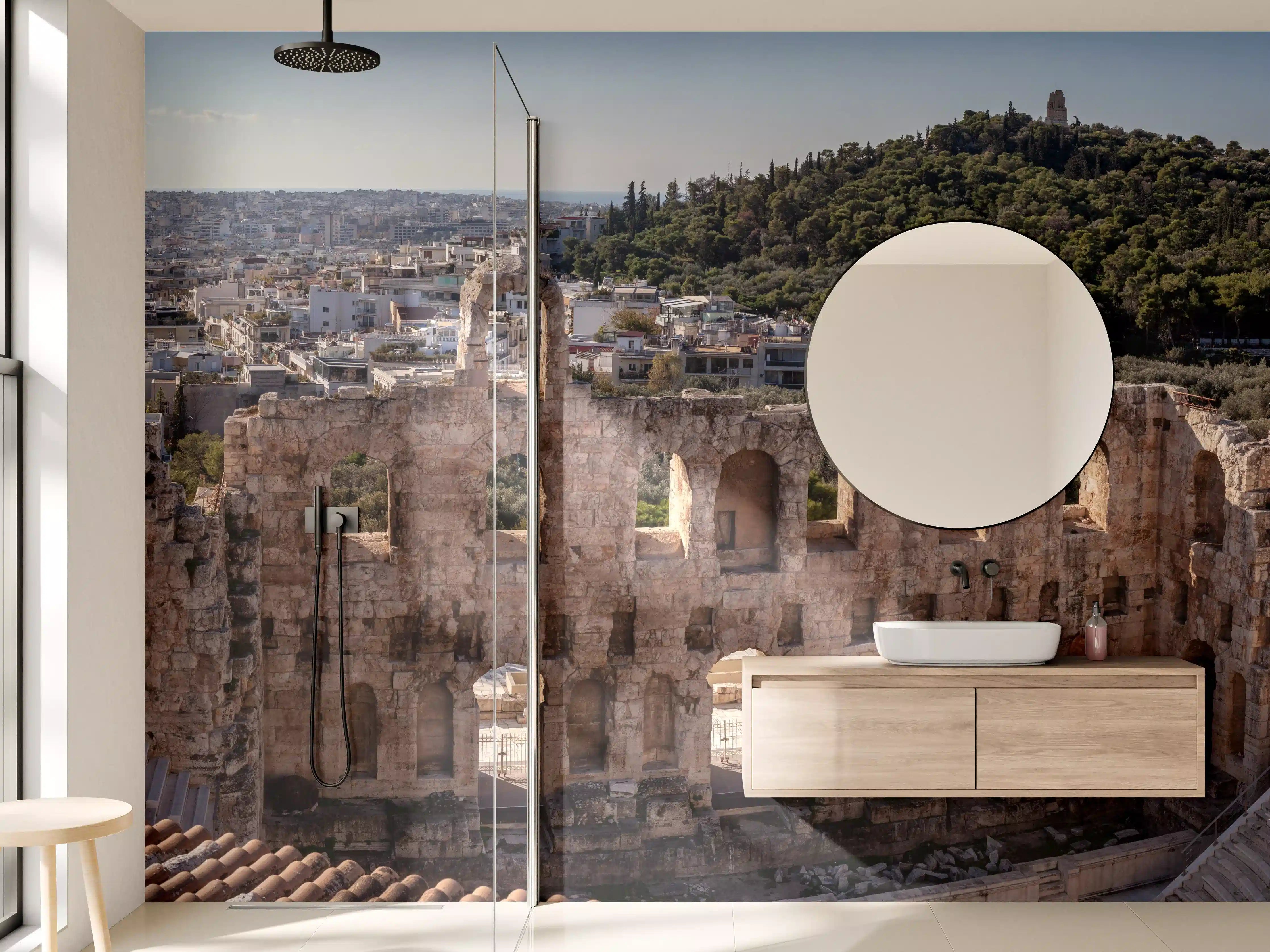 Wandverkleidung Bad - Akropolis Amphitheater Athen Panorama