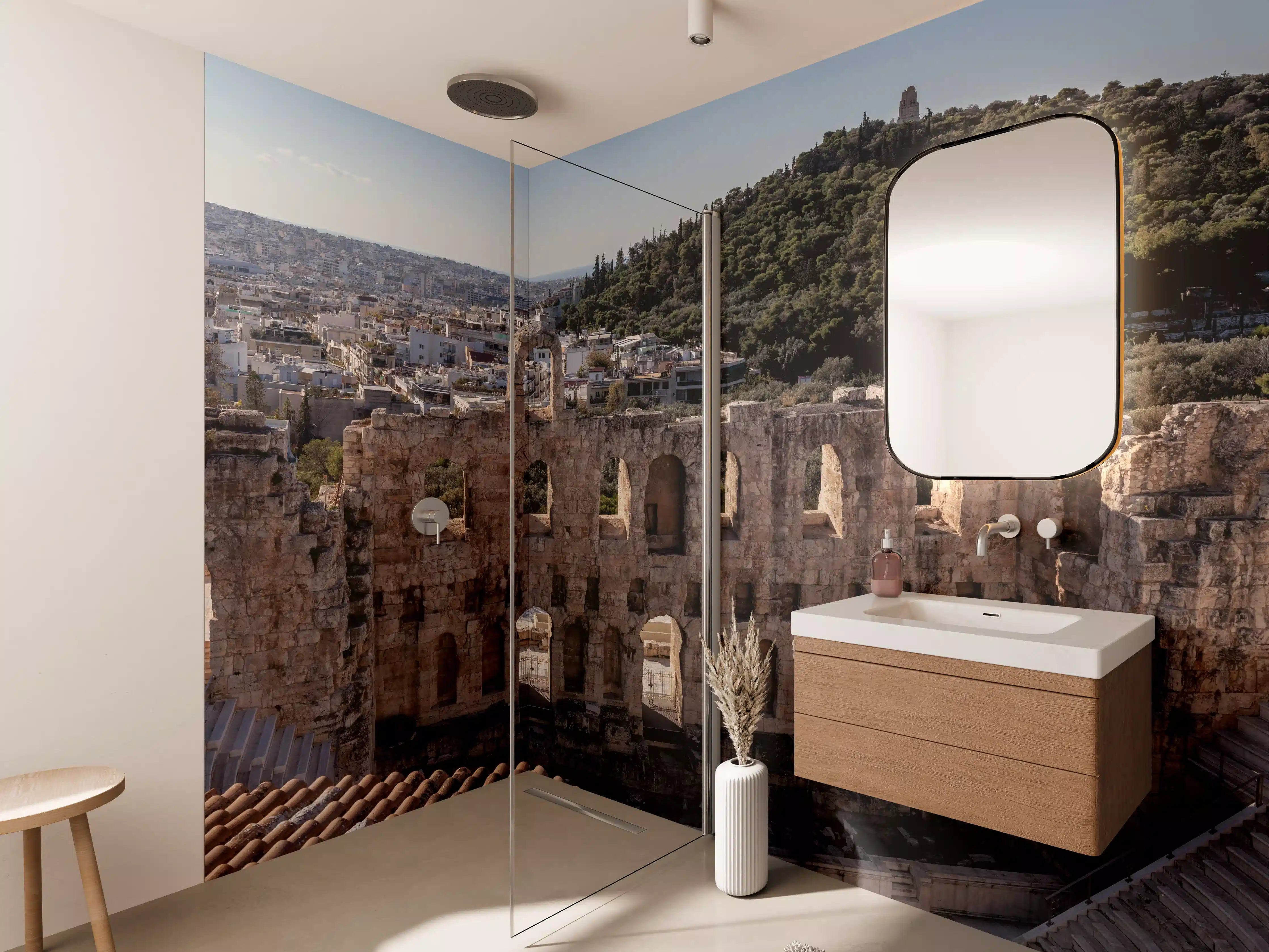 Wandverkleidung Bad - Akropolis Amphitheater Athen Panorama