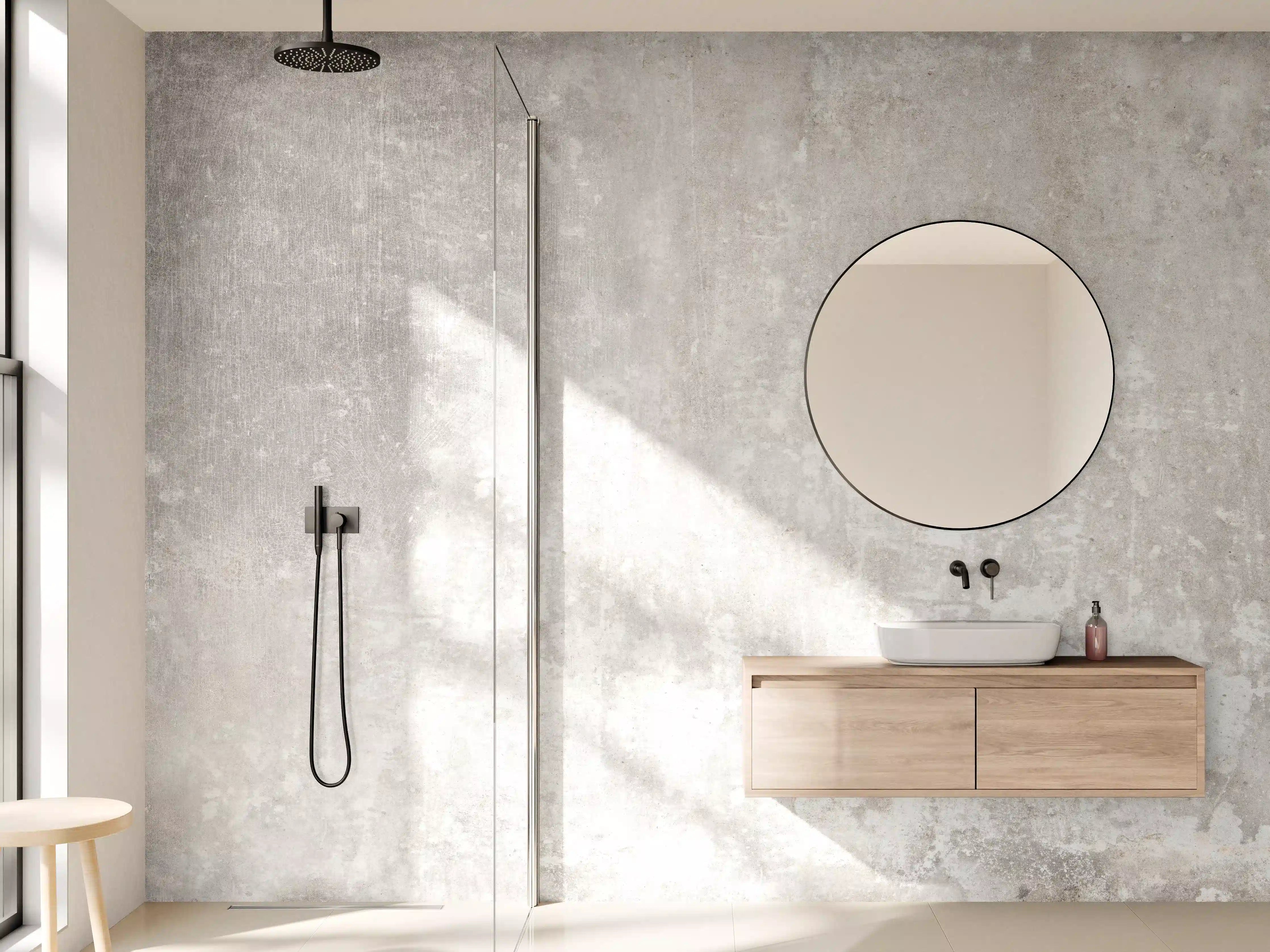 Wandverkleidung Bad - Alte Zementwandstruktur