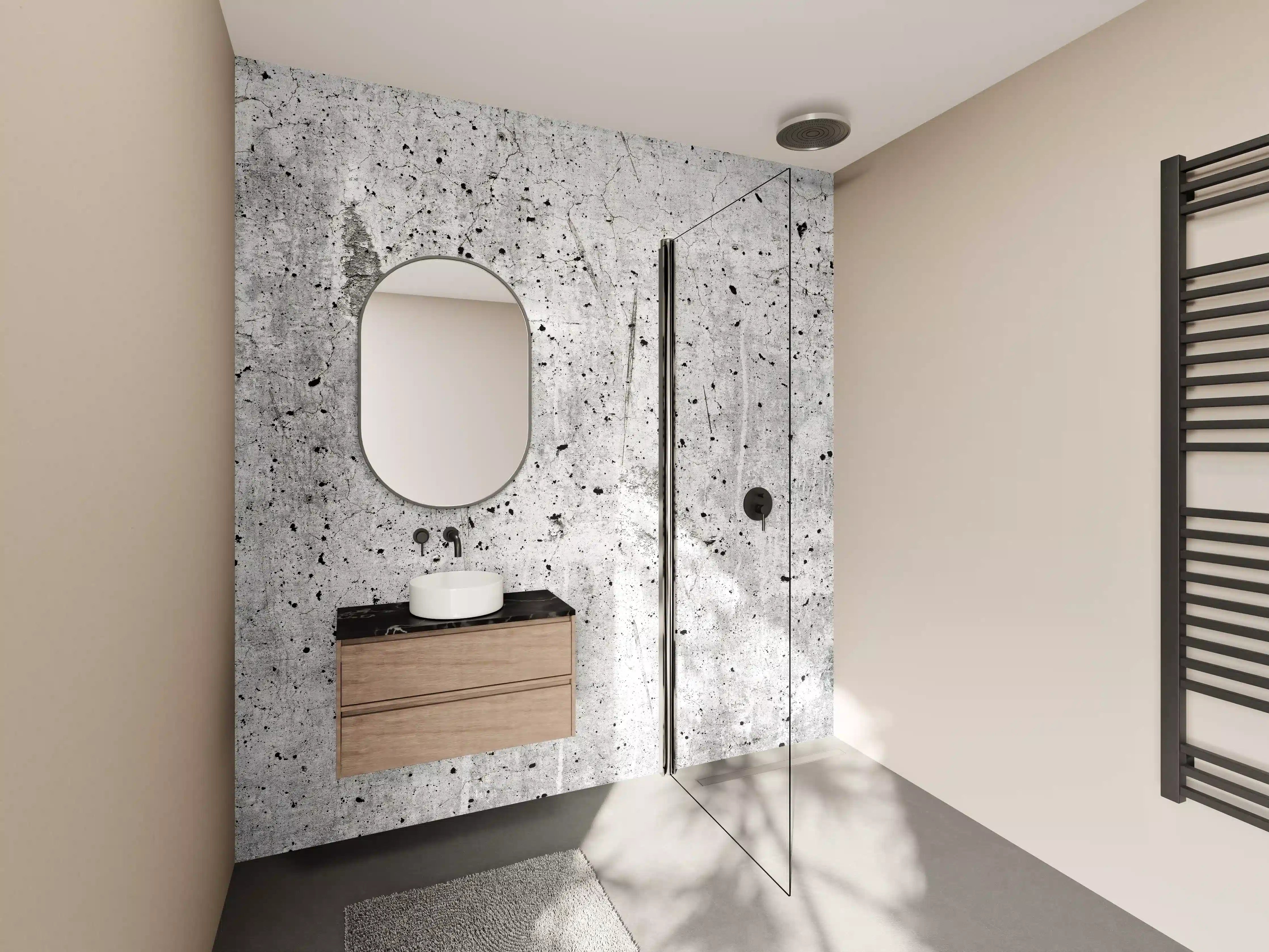 Wandverkleidung Bad - Alte graue Betonwand
