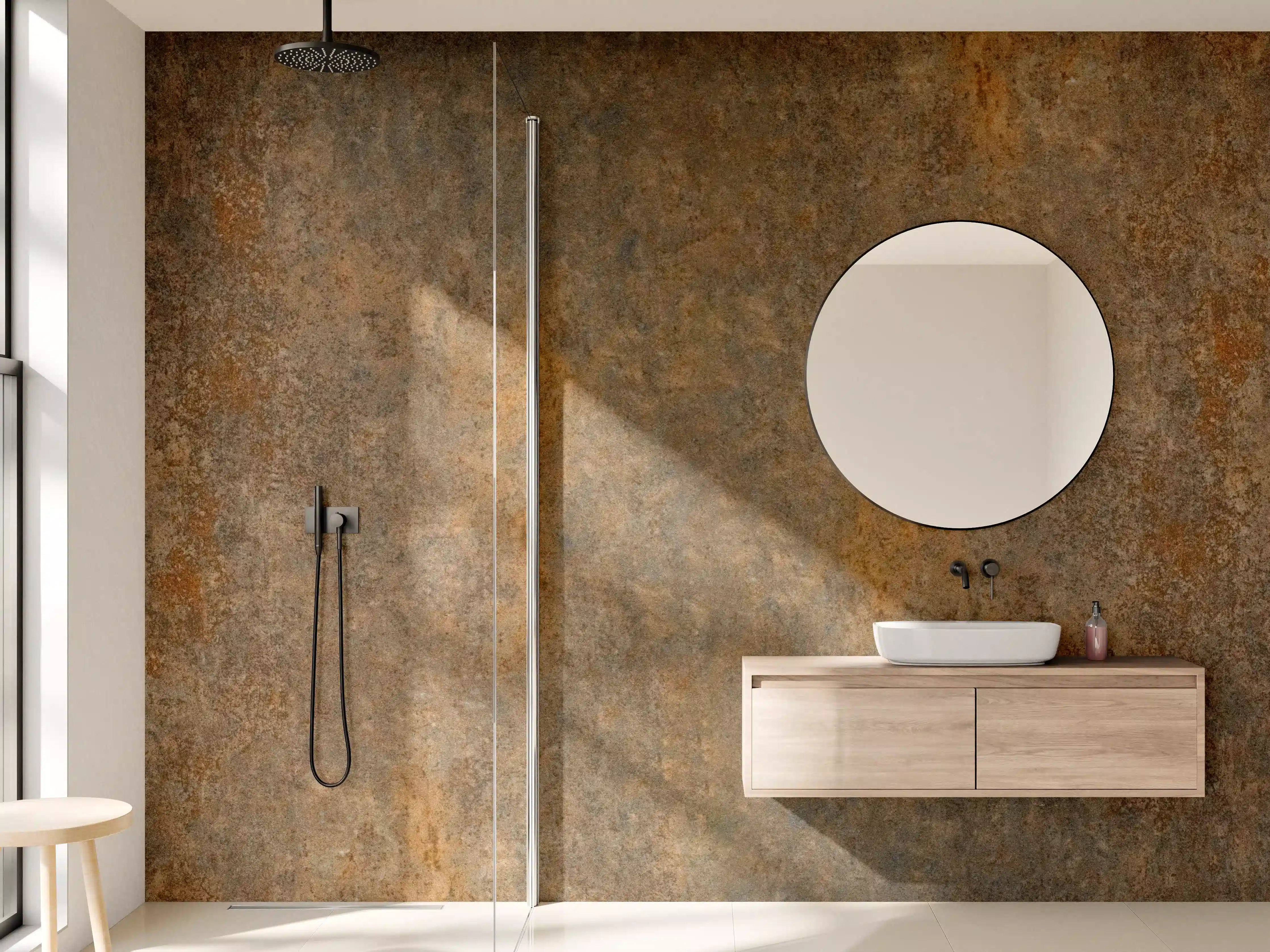 Wandverkleidung Bad - Alte rostige Metallplatte