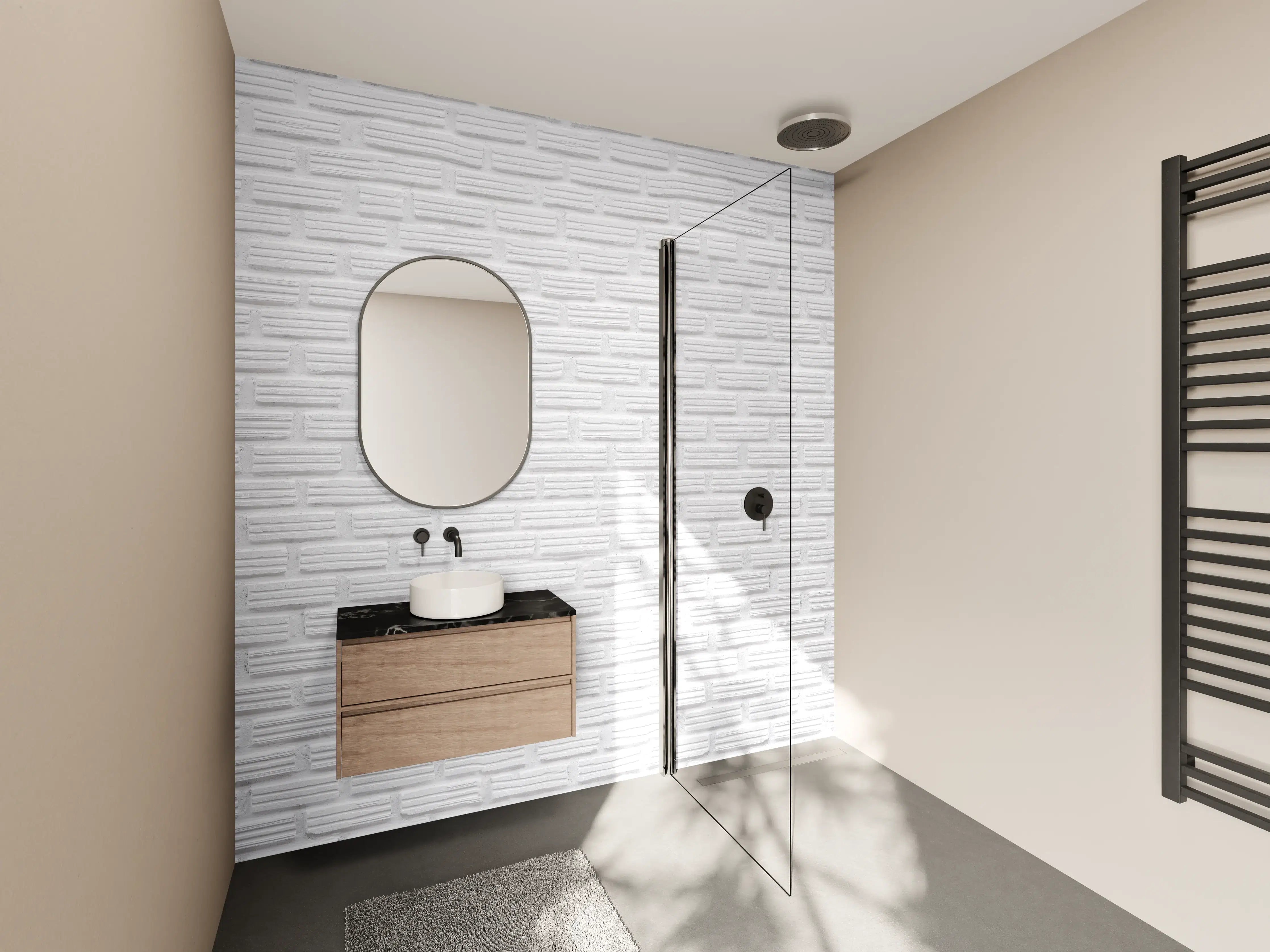 Wandverkleidung Bad - Alte weiße Ziegelwand Textur