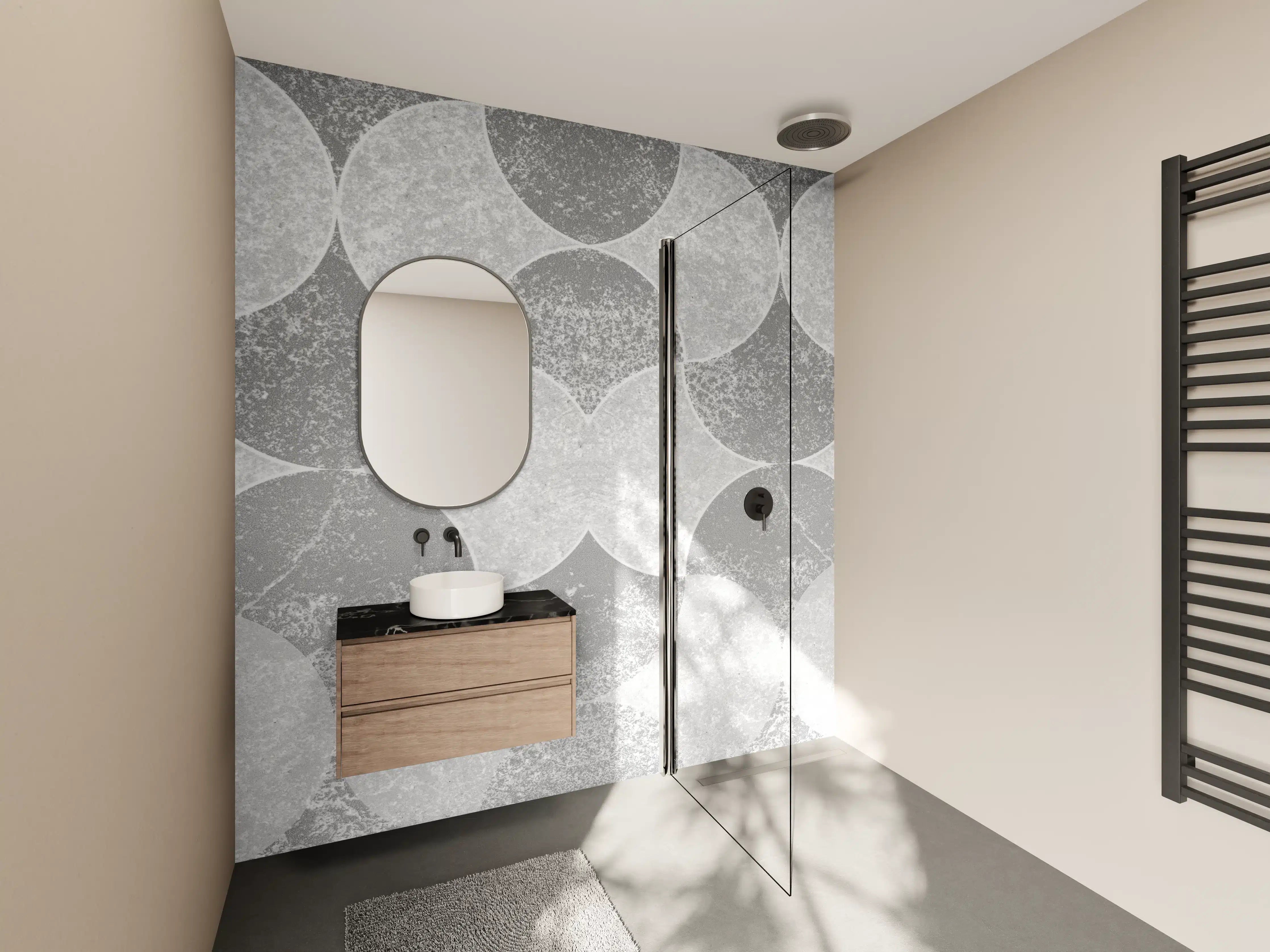 Wandverkleidung Bad - Altes abstraktes Betonmuster