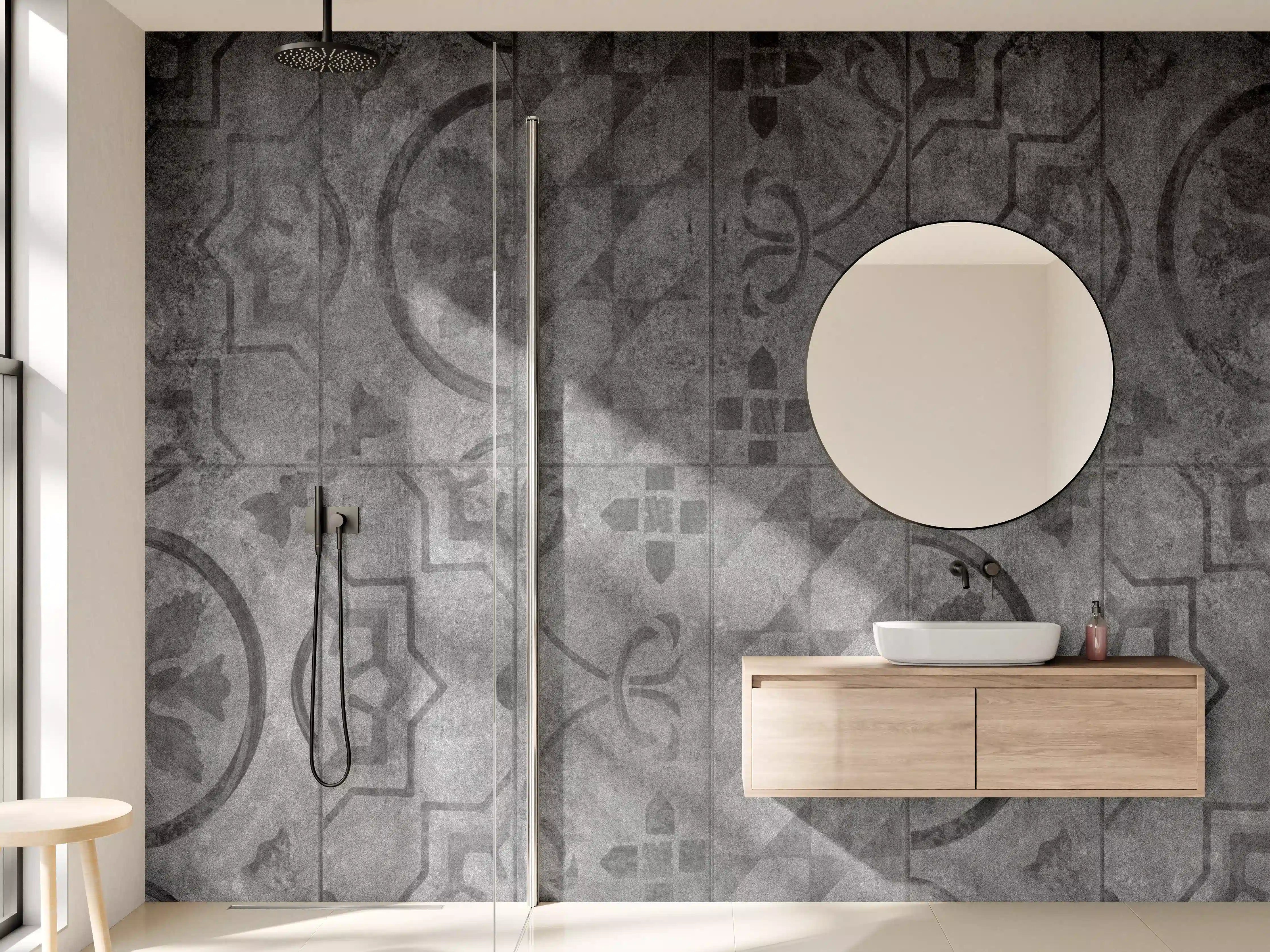 Wandverkleidung Bad - Antik Graue Fliesen Struktur