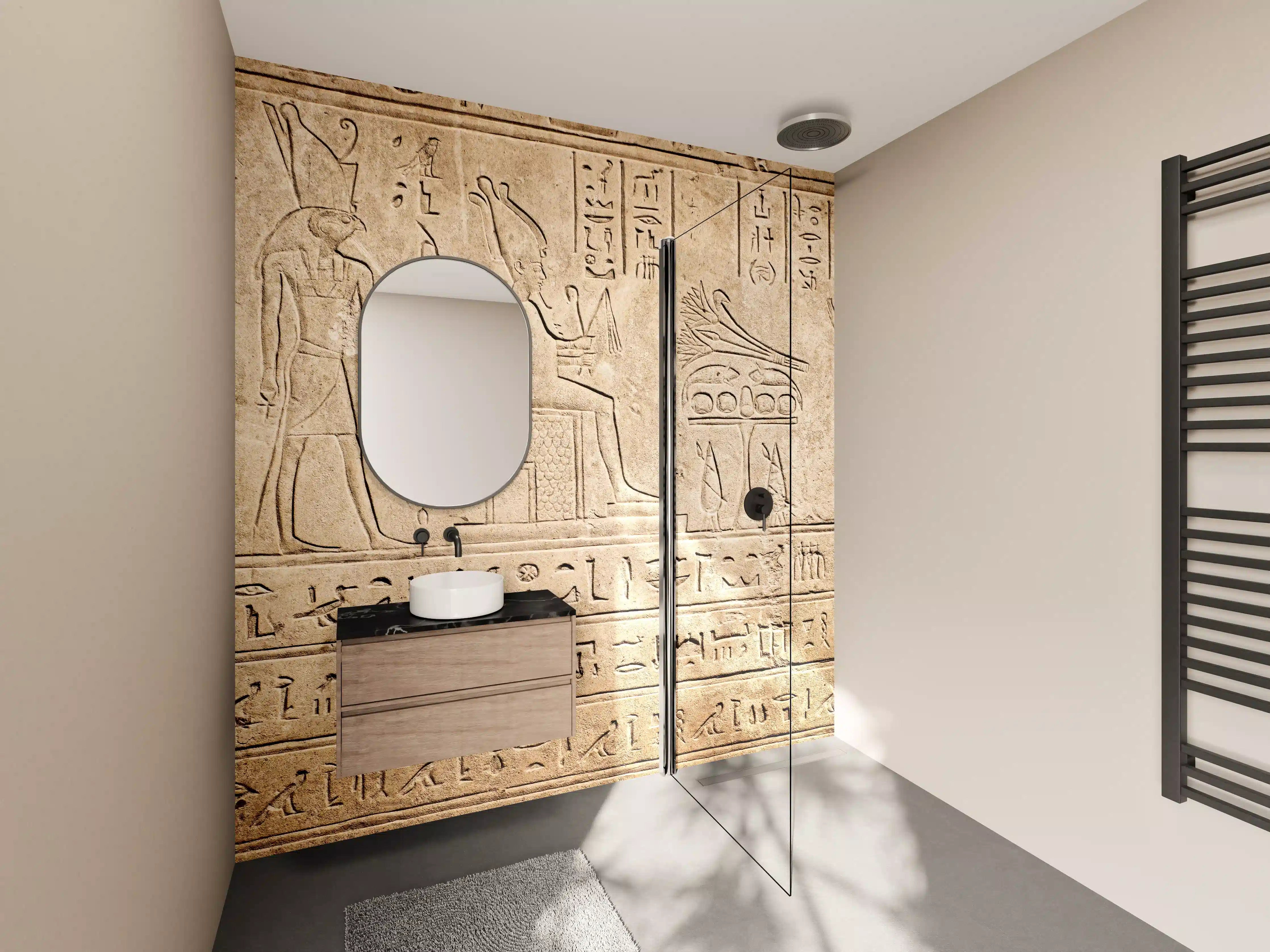 Wandverkleidung Bad - Antike Ägyptische Hieroglyphen