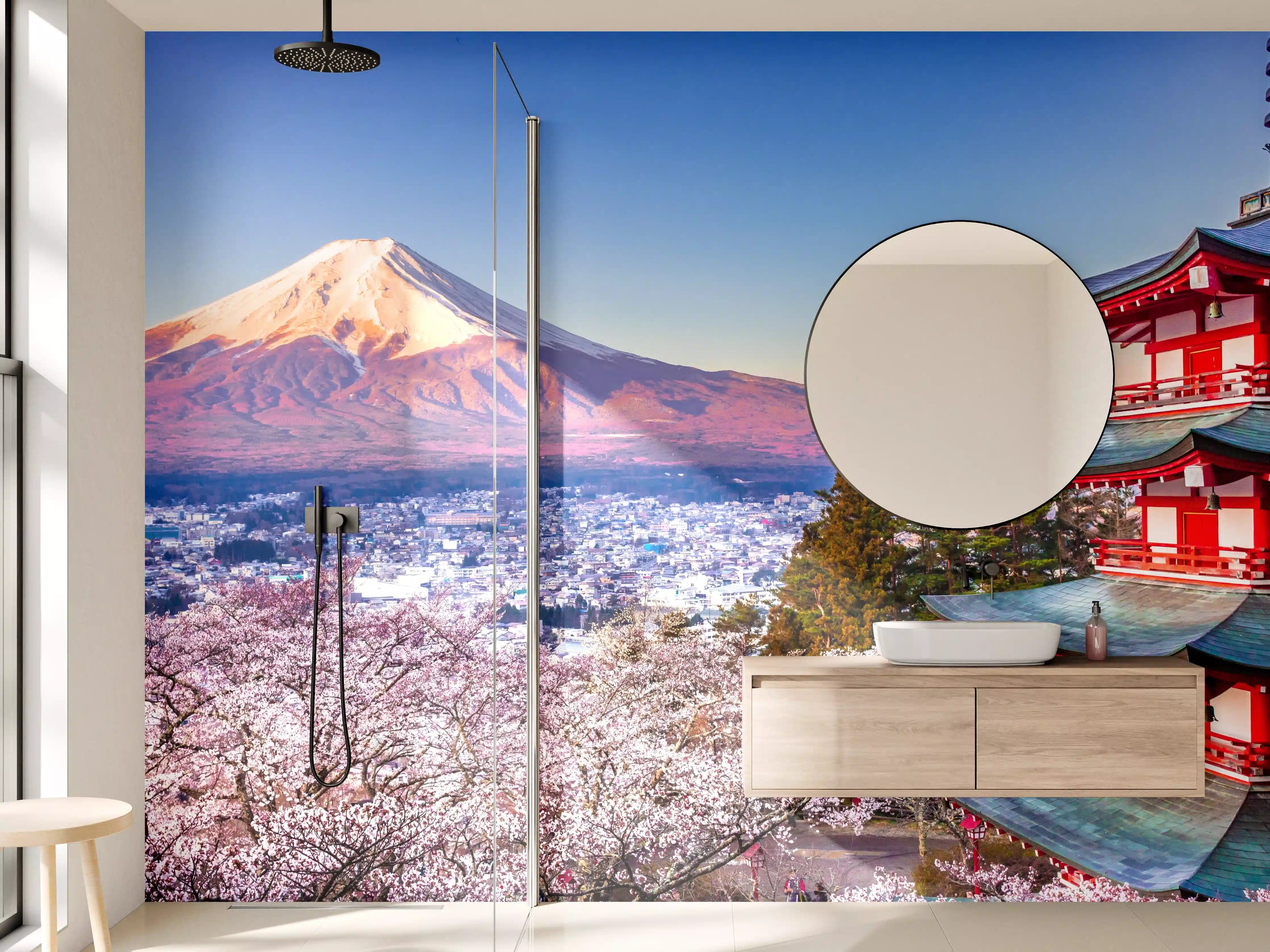 Wandverkleidung Bad - Anziehender Anblick auf Berg Fuji