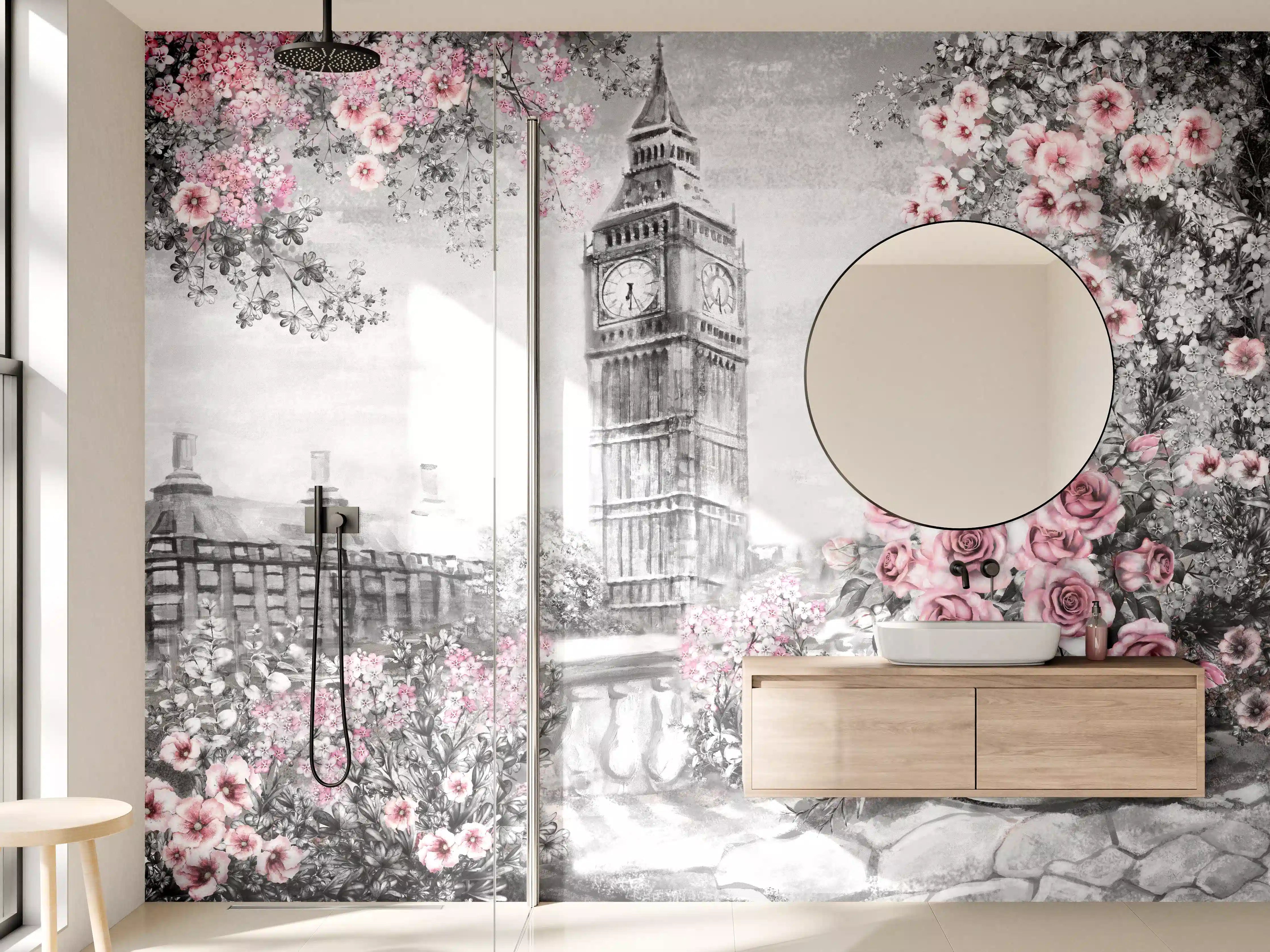 Wandverkleidung Bad - Aquarell des Big Ben