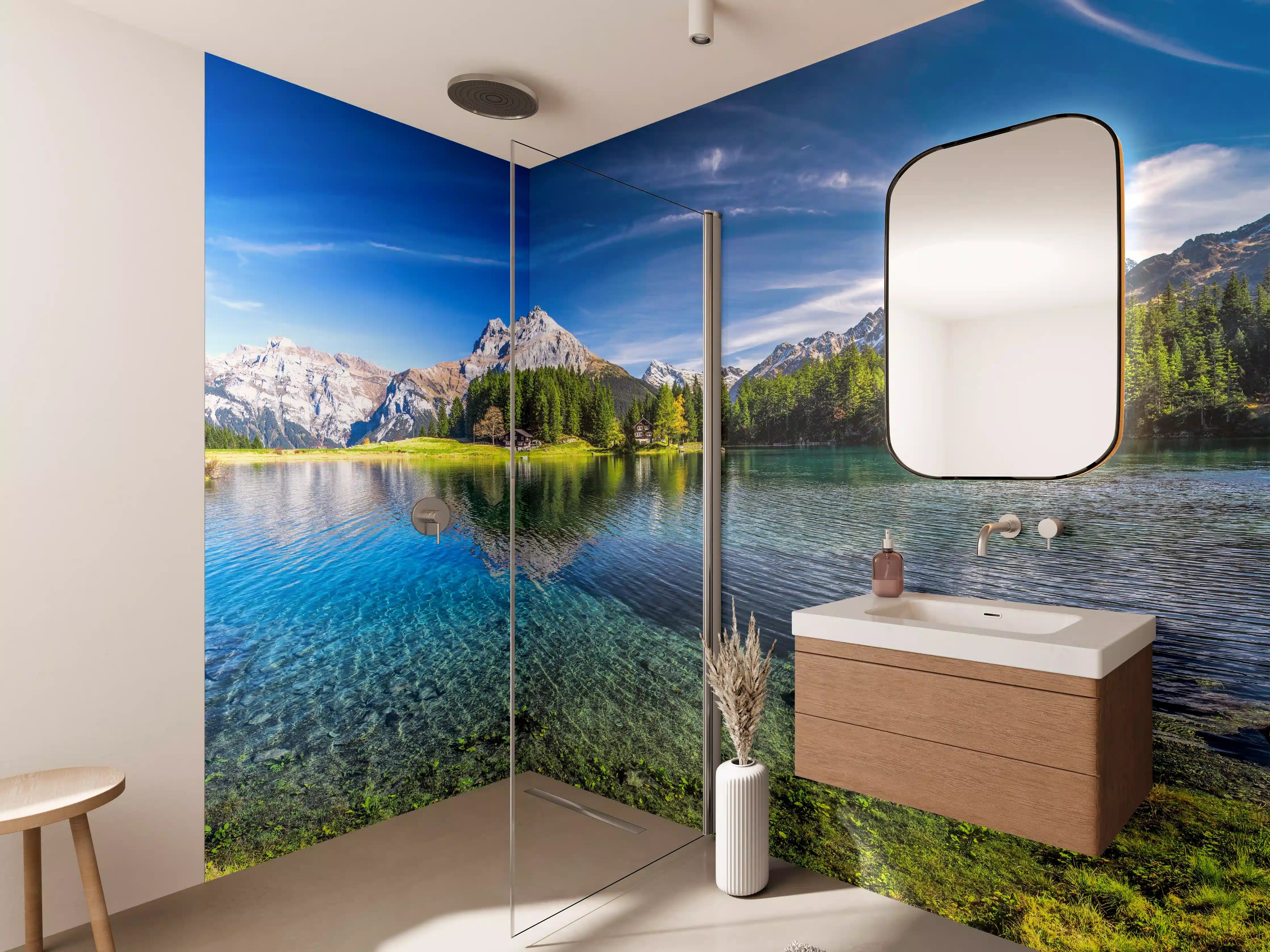 Wandverkleidung Bad - Arnisee in schweizer Alpen