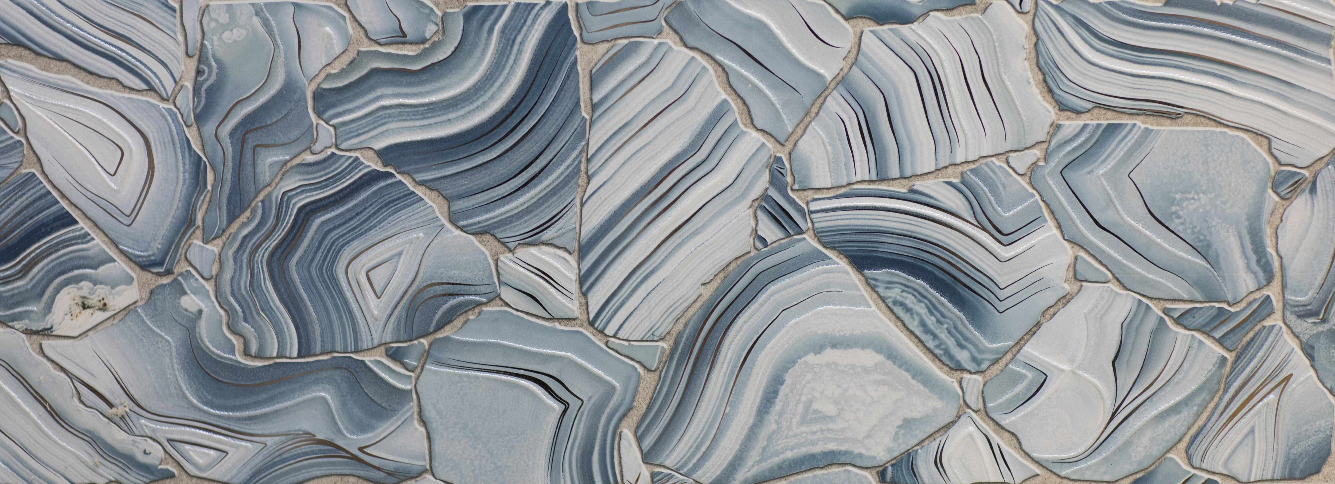 Wandverkleidung Bad-Ästhetische Blau-Grau-Marmor-Textur