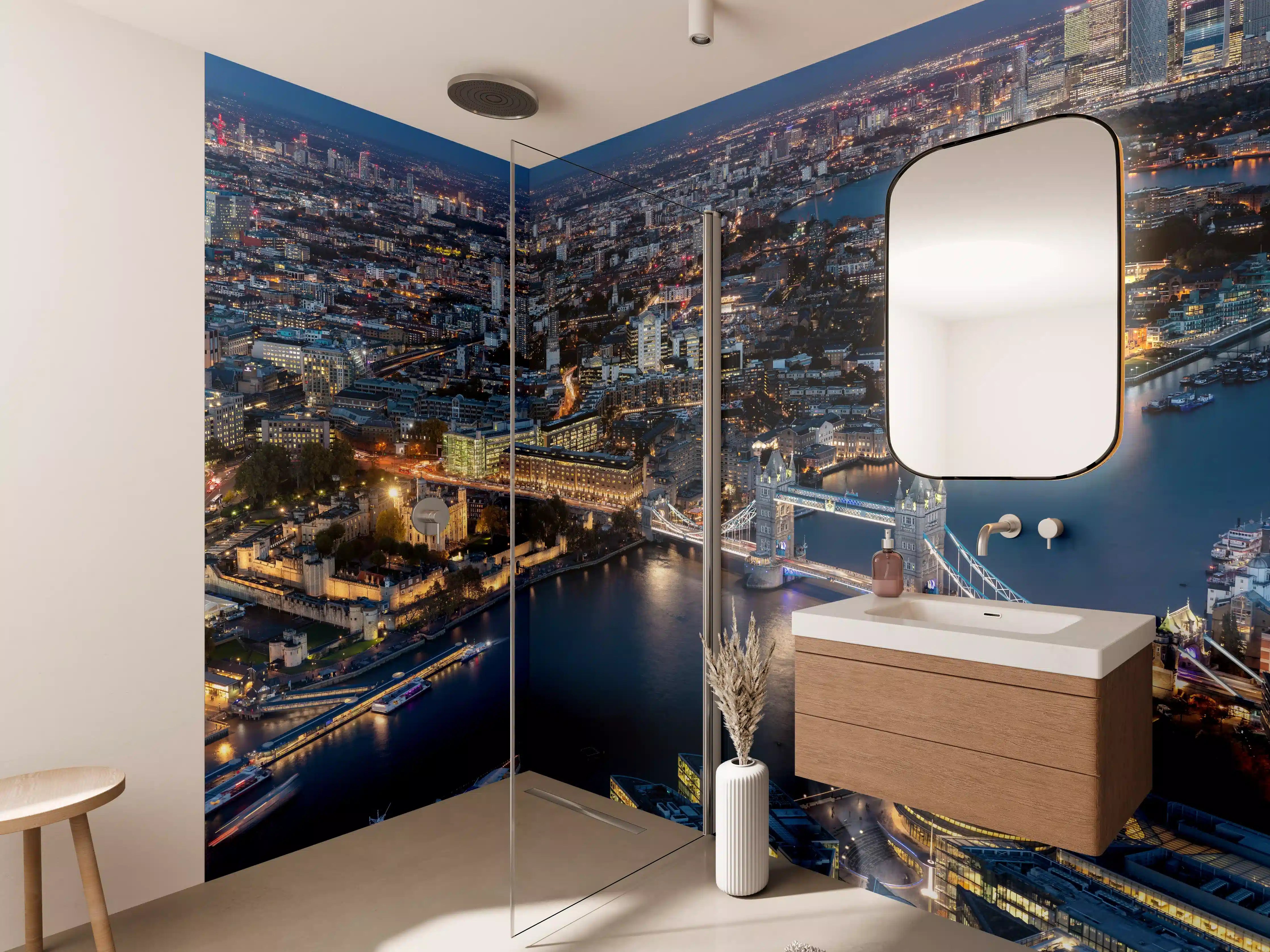 Wandverkleidung Bad - Atemberaubende Skyline auf London-England