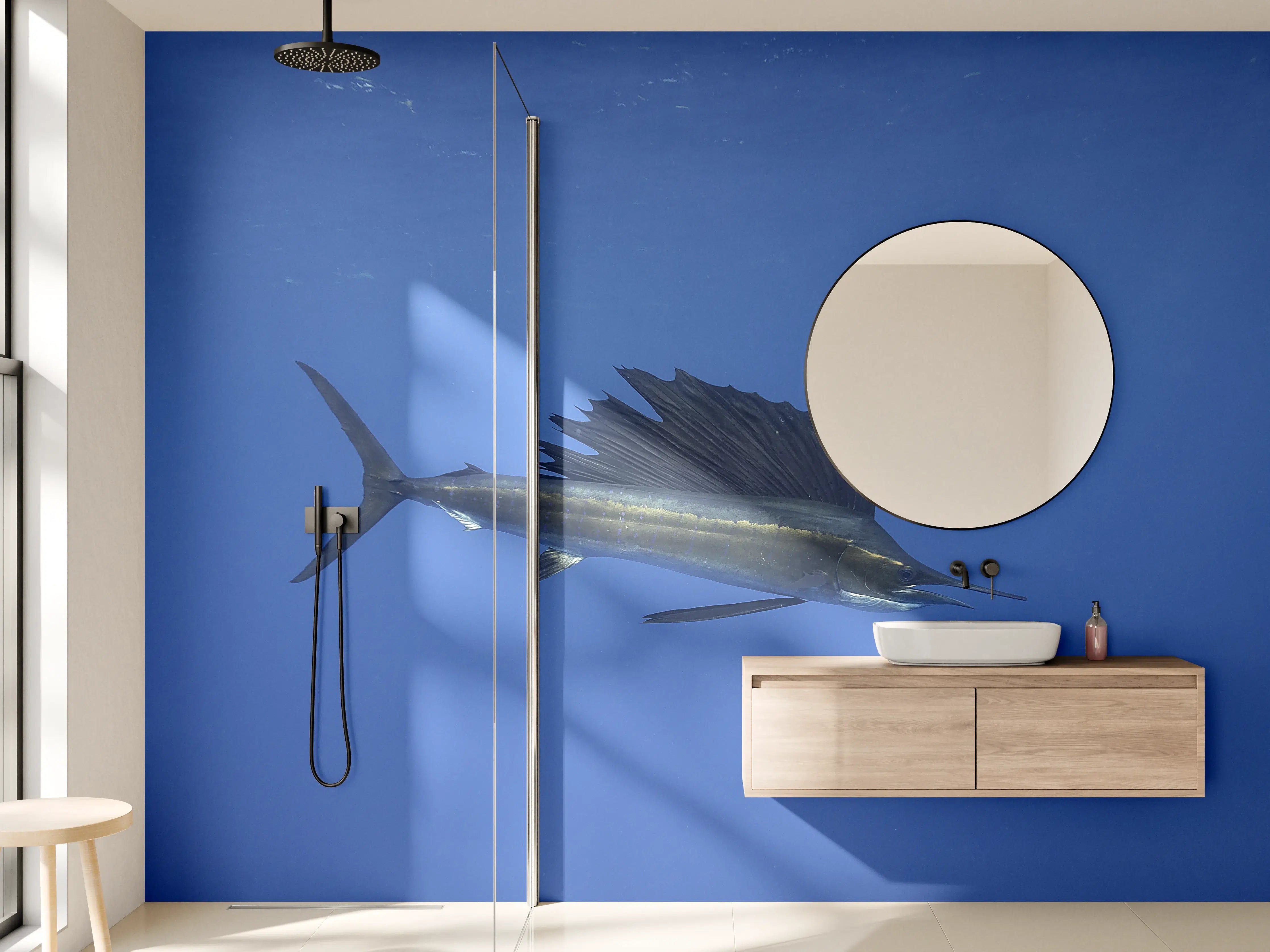 Wandverkleidung Bad - Atlantischer Segelfisch vor Küste Mexico