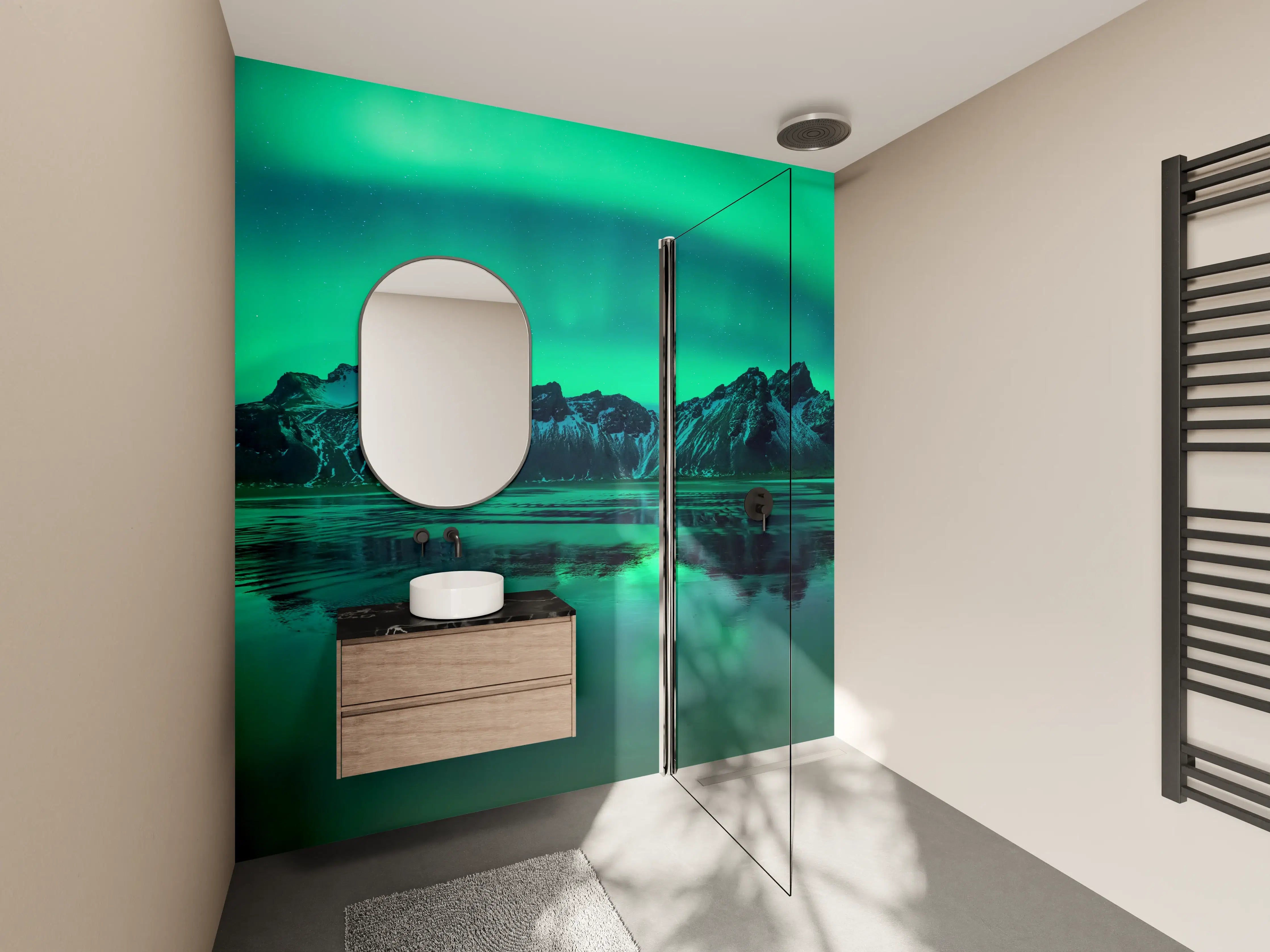 Wandverkleidung Bad - Aurora Stokksnes - Island