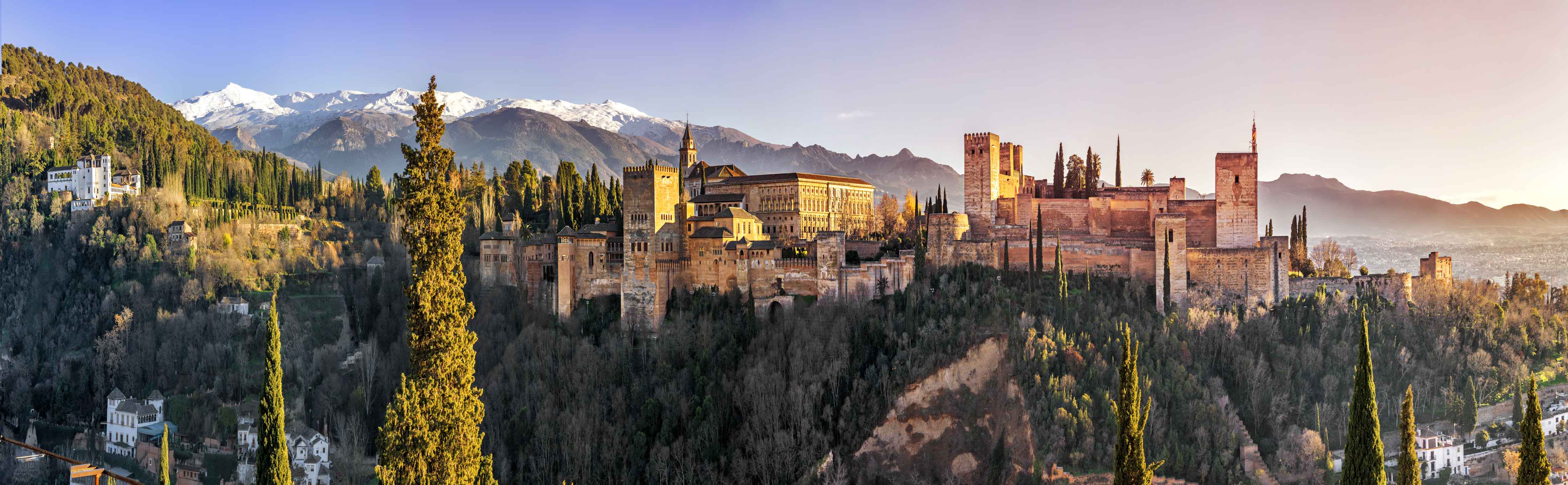 Wandverkleidung Bad-Aussicht auf Alhambra mit Comares-Turm