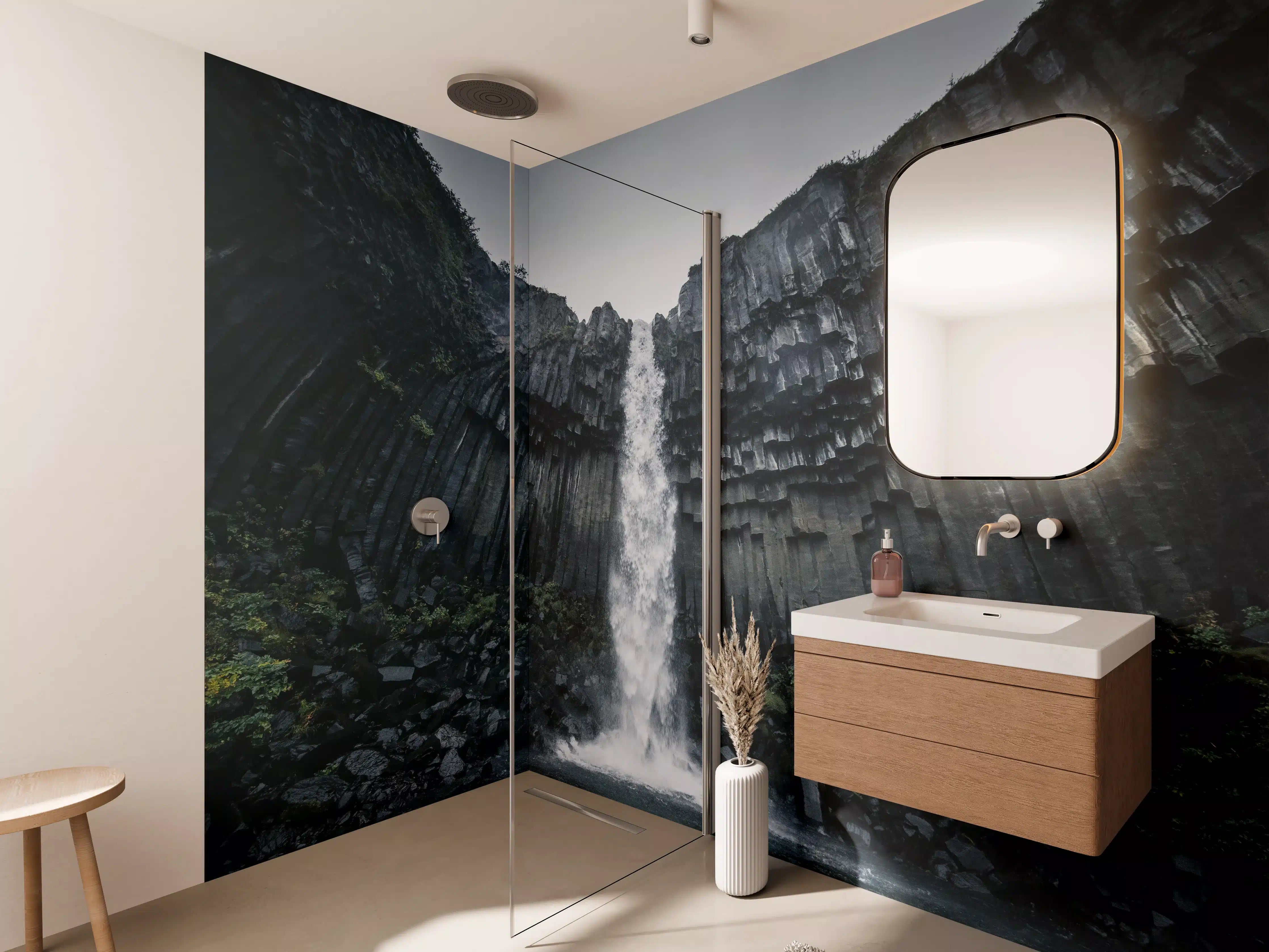 Wandverkleidung Bad - Beeindruckender Svartifoss Wasserfall