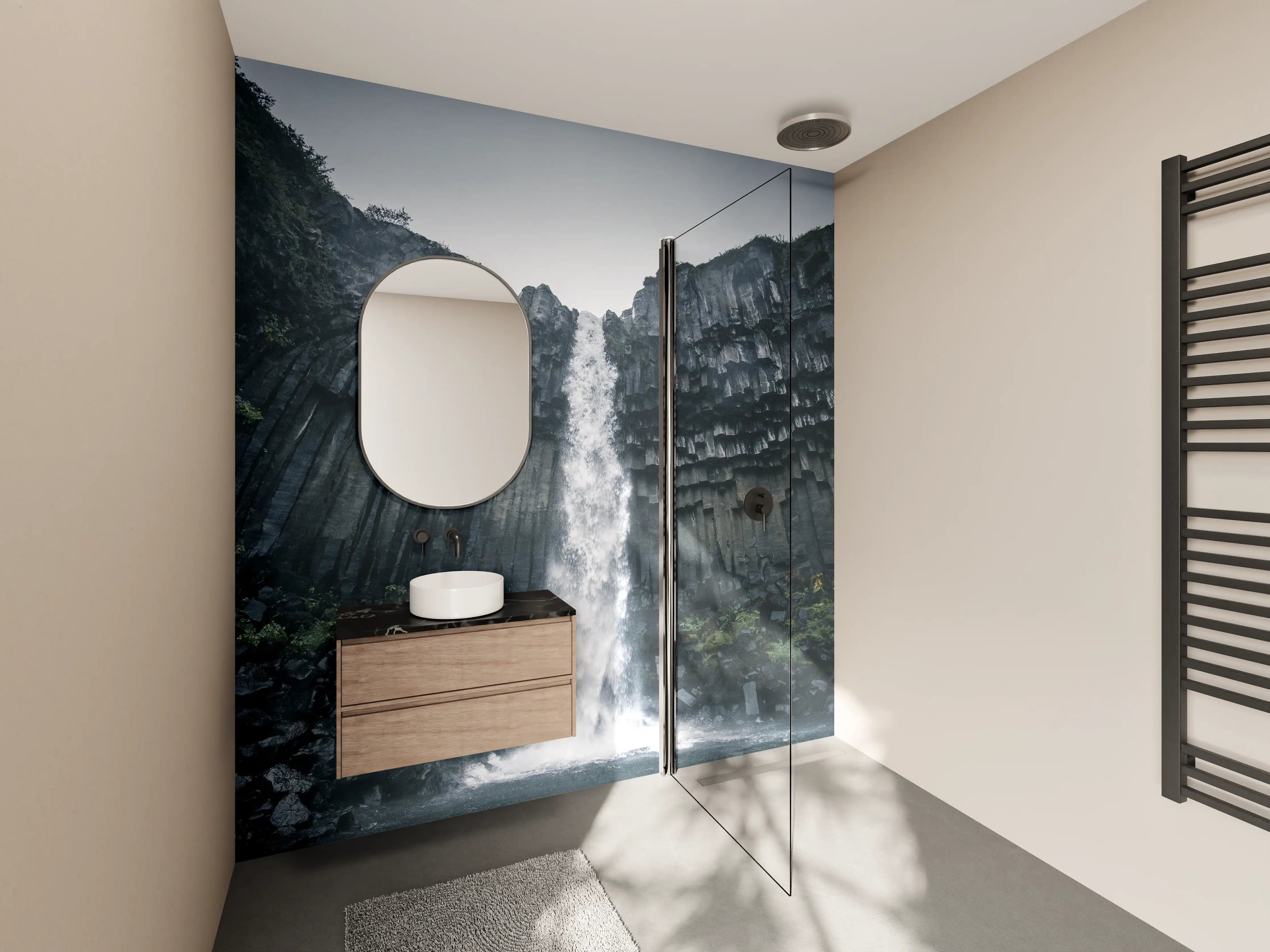 Wandverkleidung Bad - Beeindruckender Svartifoss Wasserfall