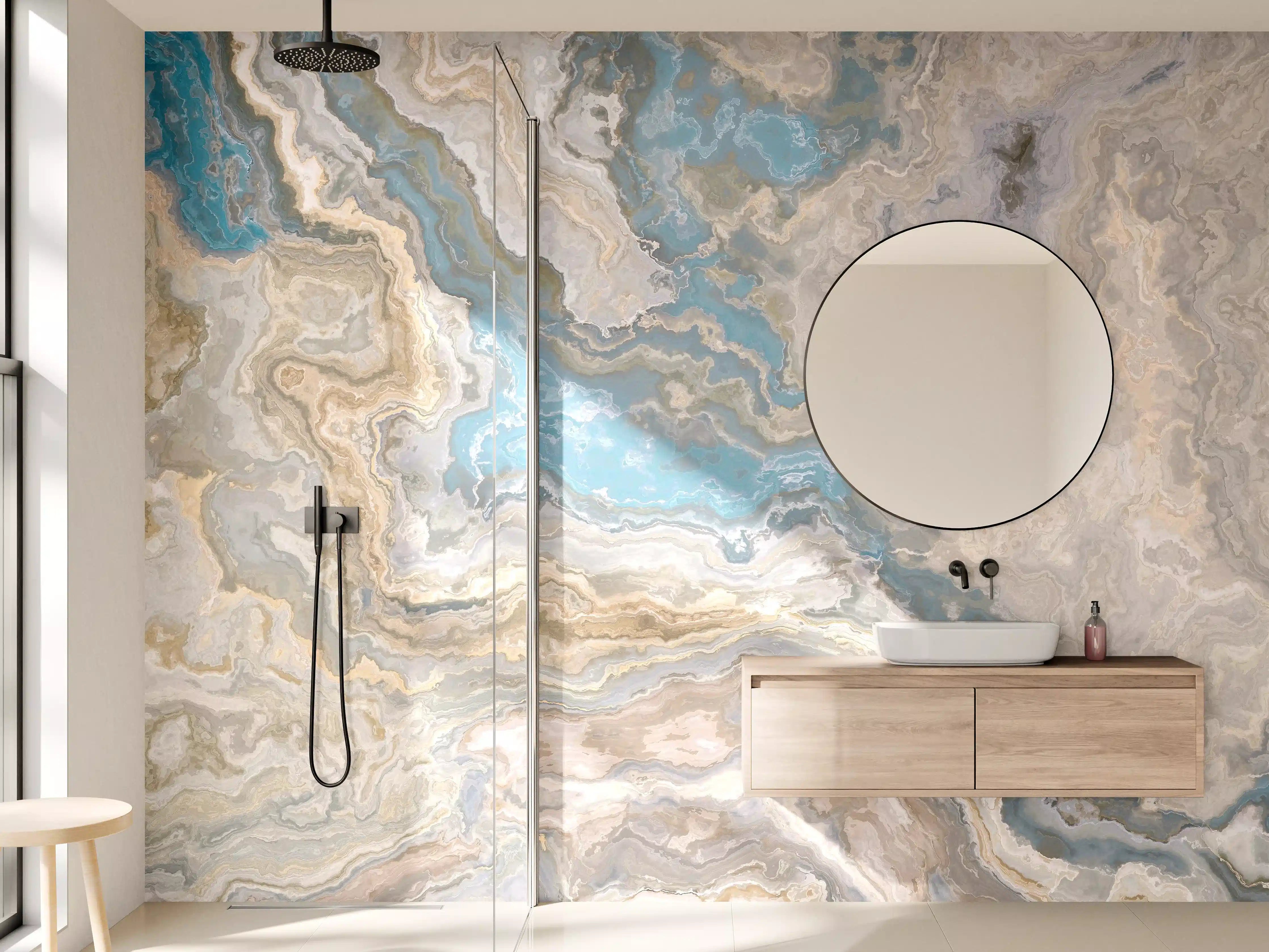 Wandverkleidung Bad - Beige Marmor Textur