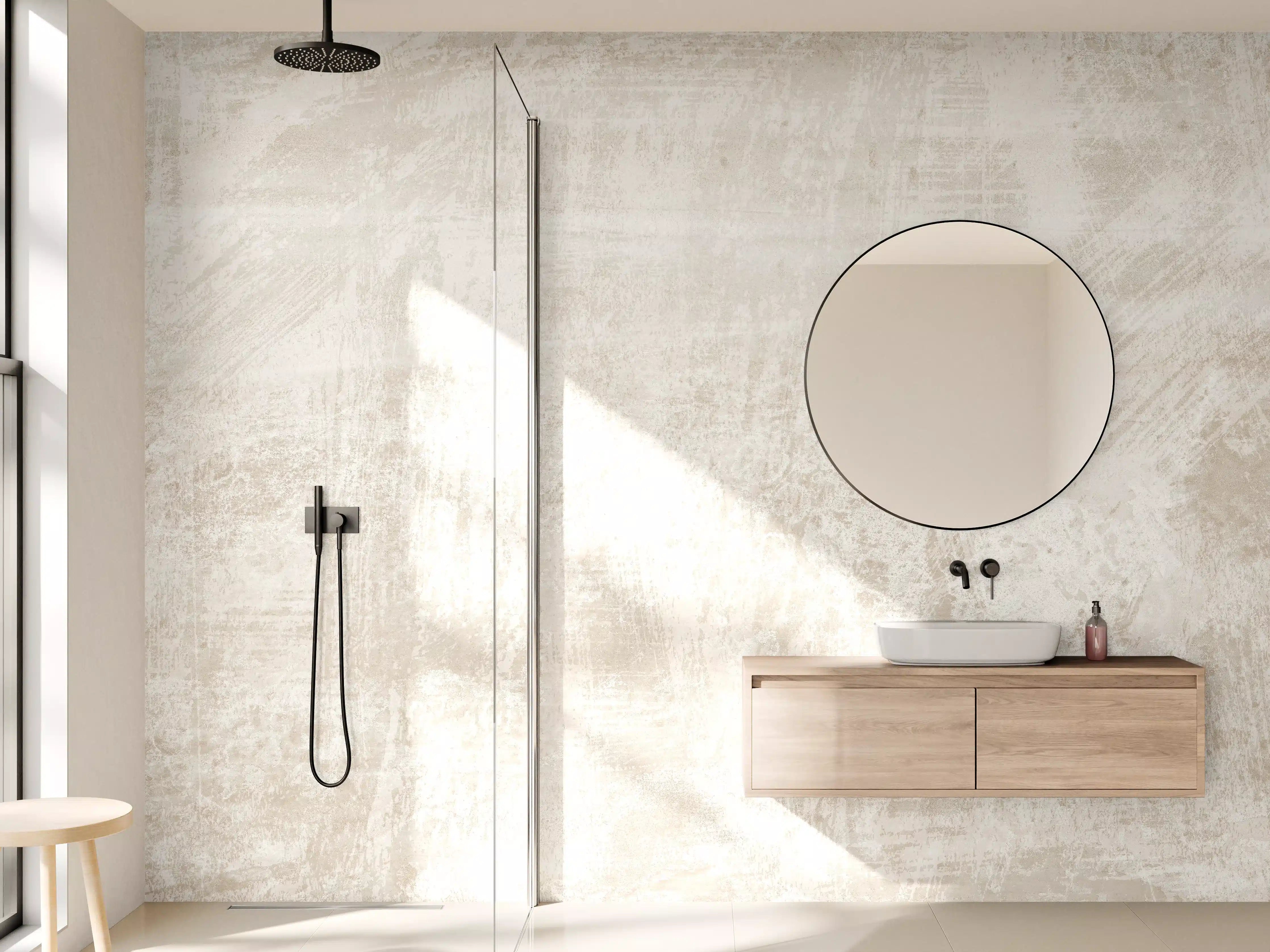 Wandverkleidung Bad - Beigefarbener Hintergrund