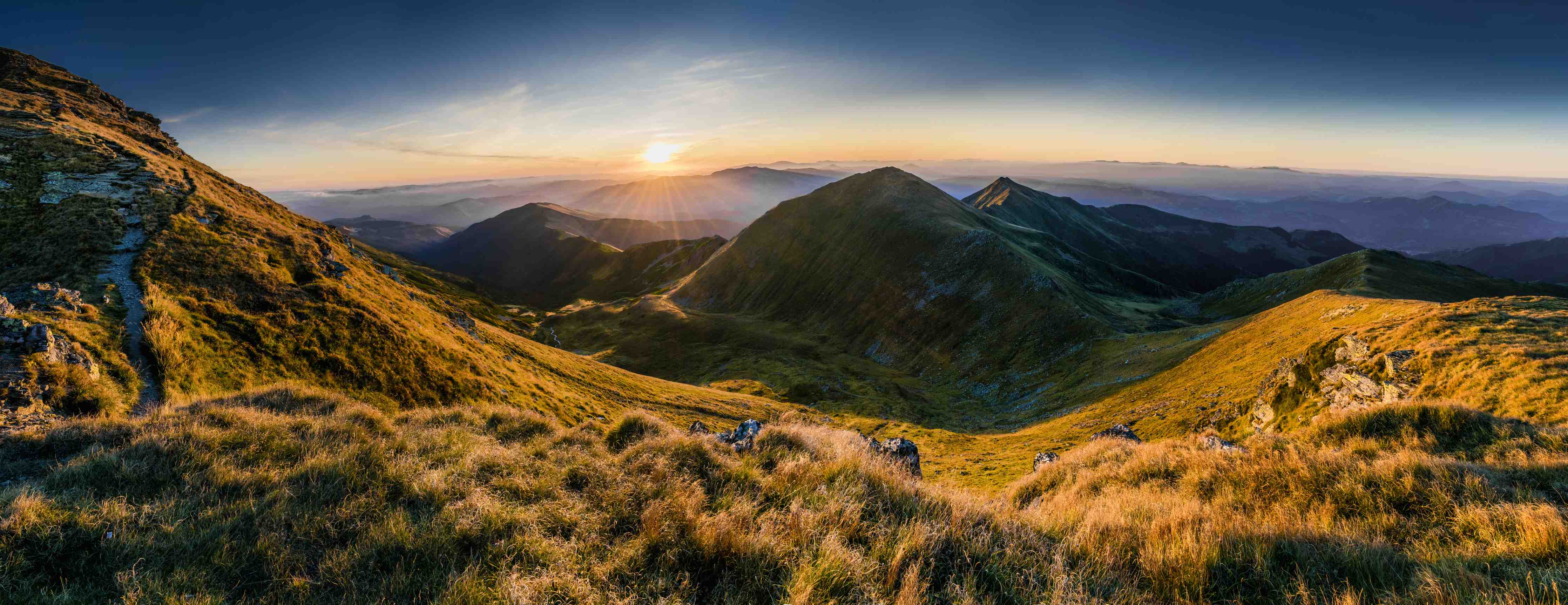 Wandverkleidung Bad-Berg Panorama Sonnenuntergang