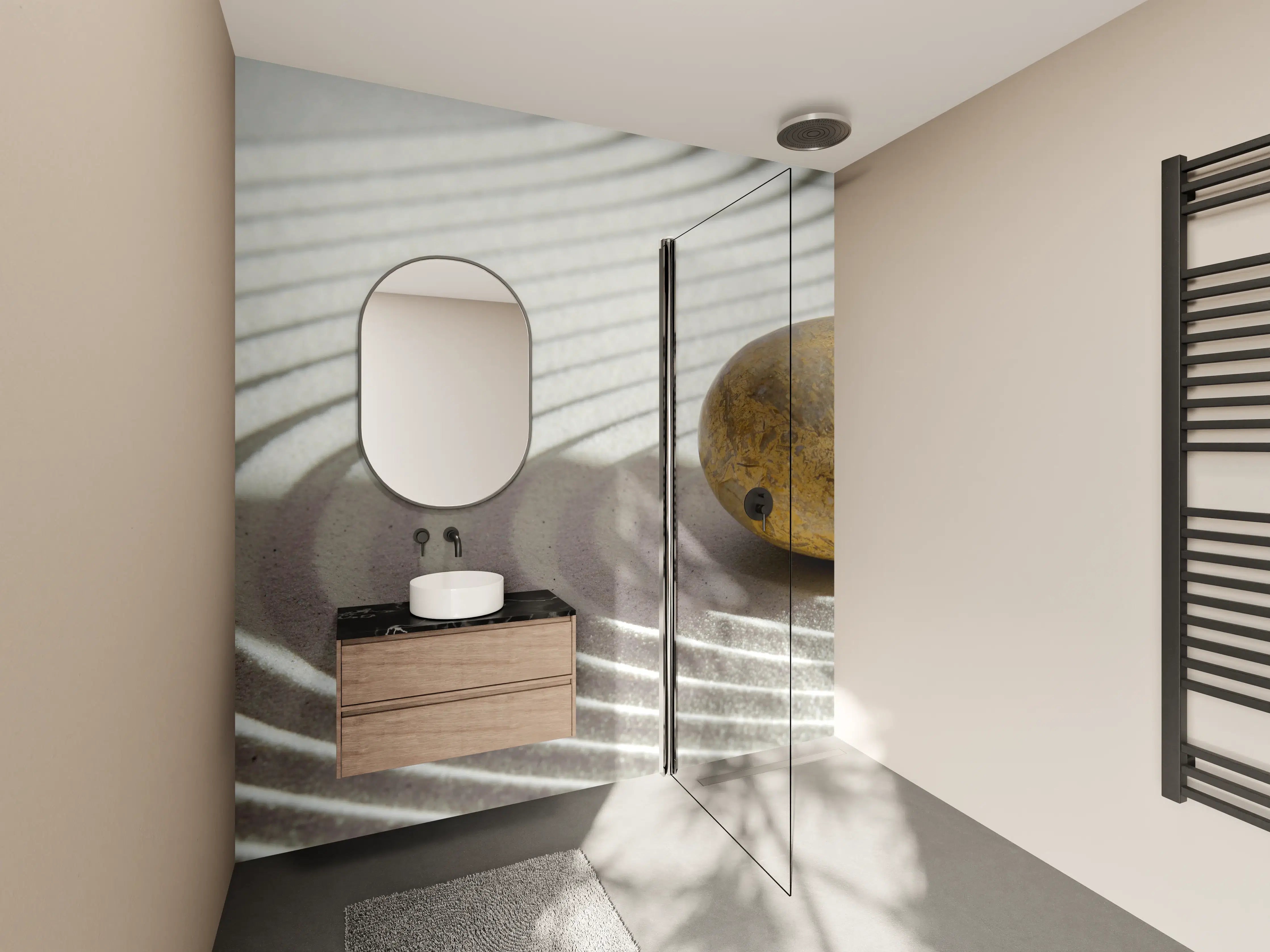 Wandverkleidung Bad - Beruhigender Zen-Steinhintergrund