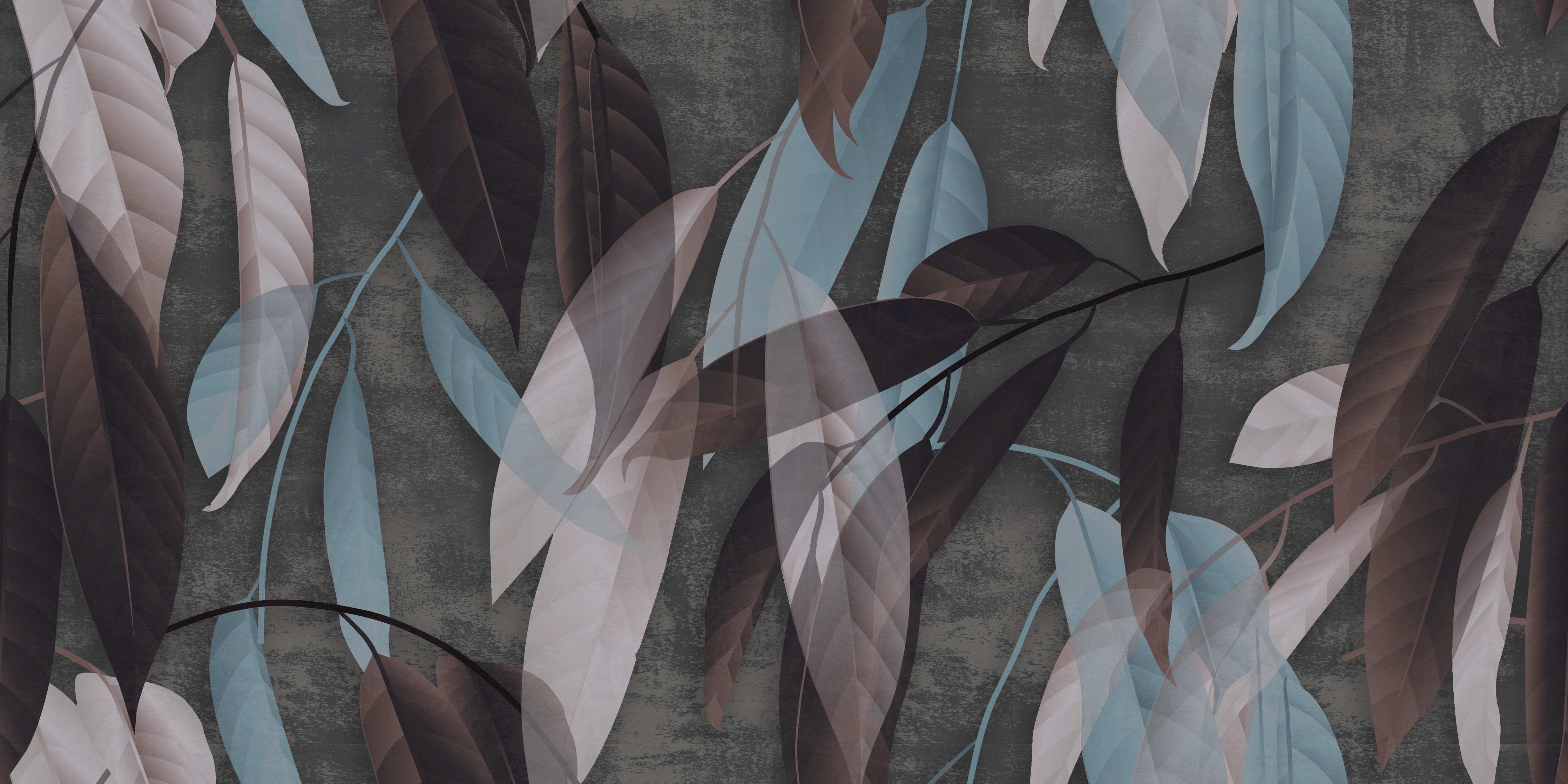 Wandverkleidung Bad-Beton Tapete Herbstlaub