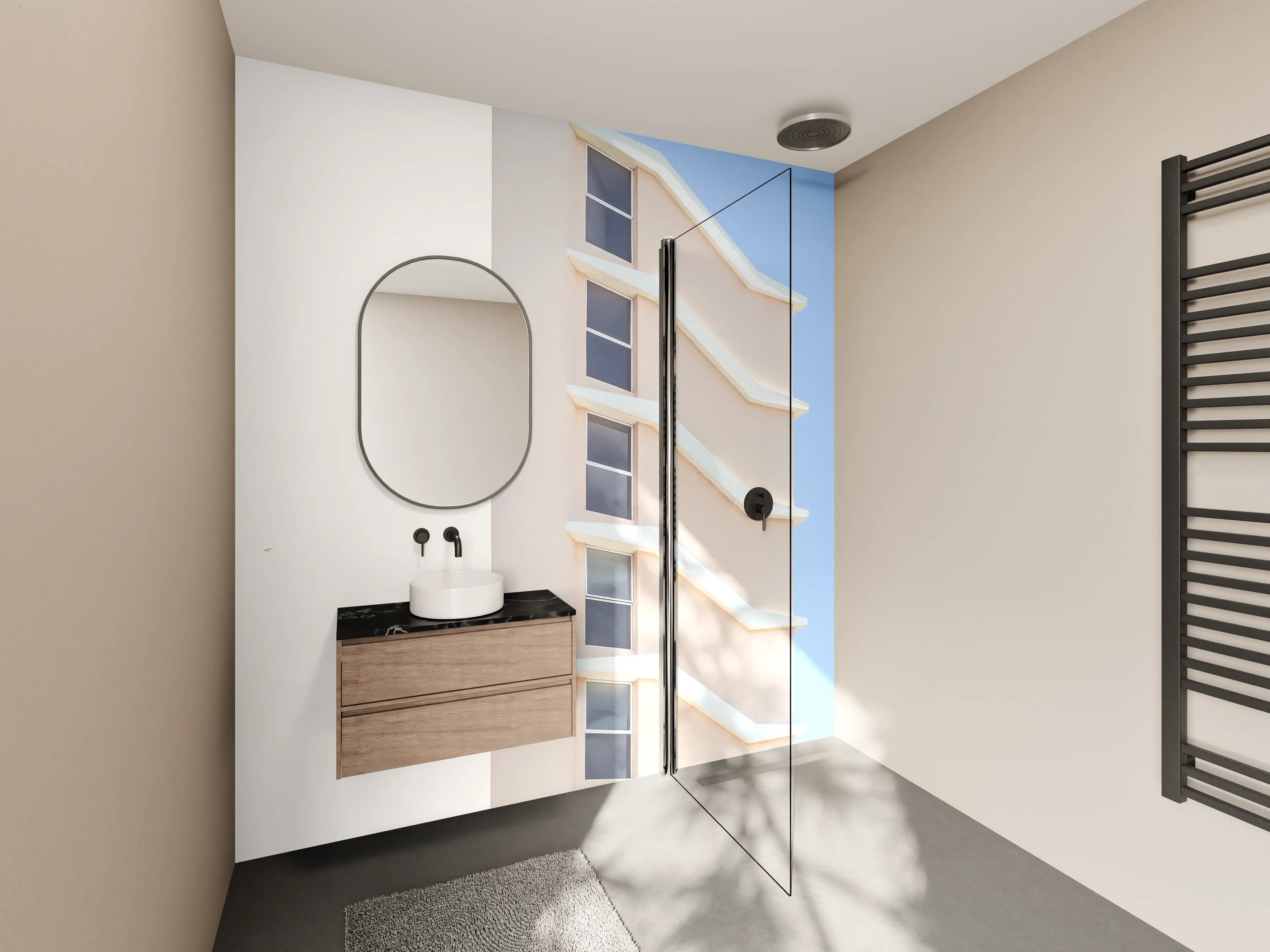 Wandverkleidung Bad - Beverly Hills Architektur Chic