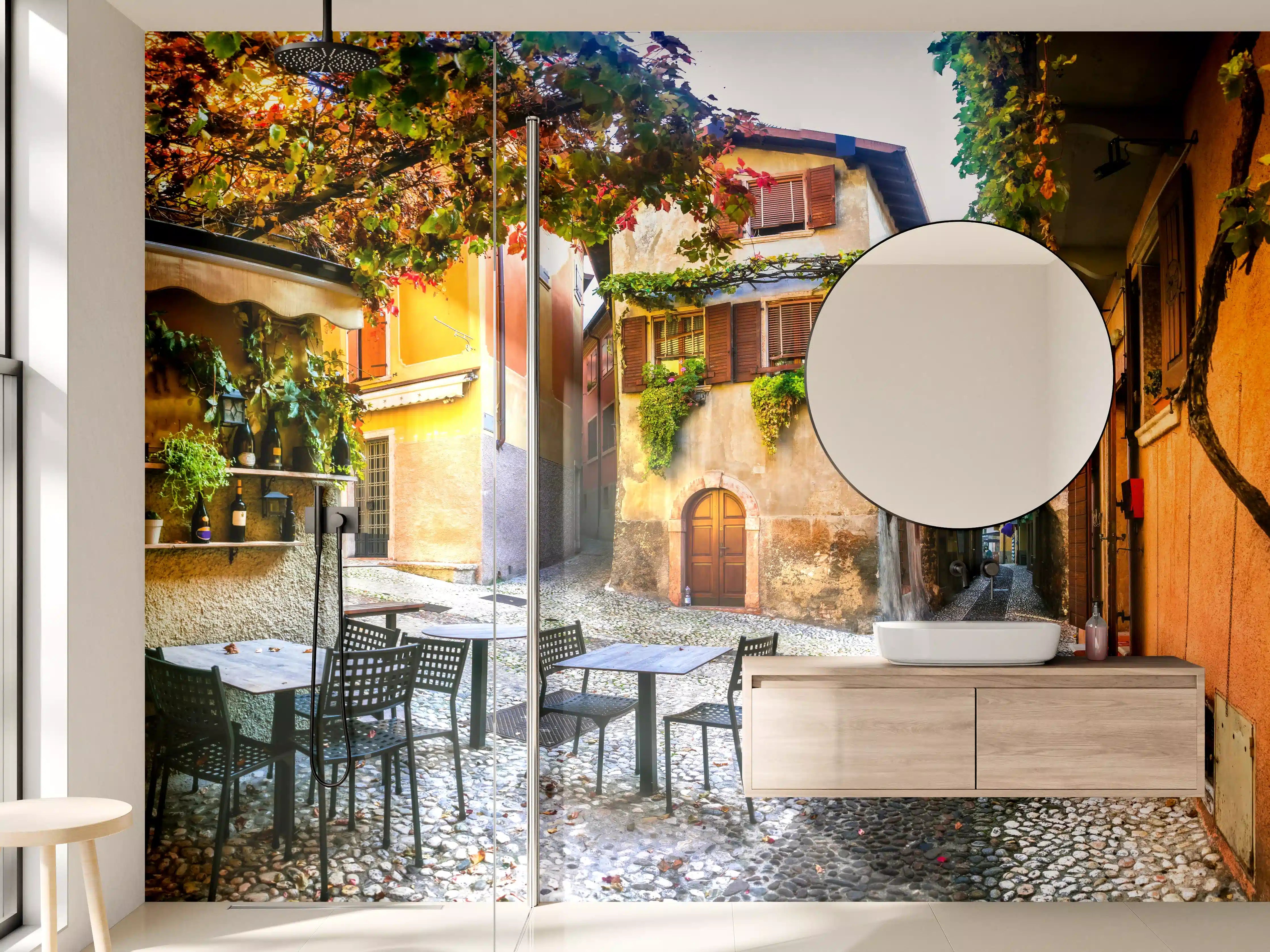 Wandverkleidung Bad - Bezaubernde alte Gasse in Malcesine