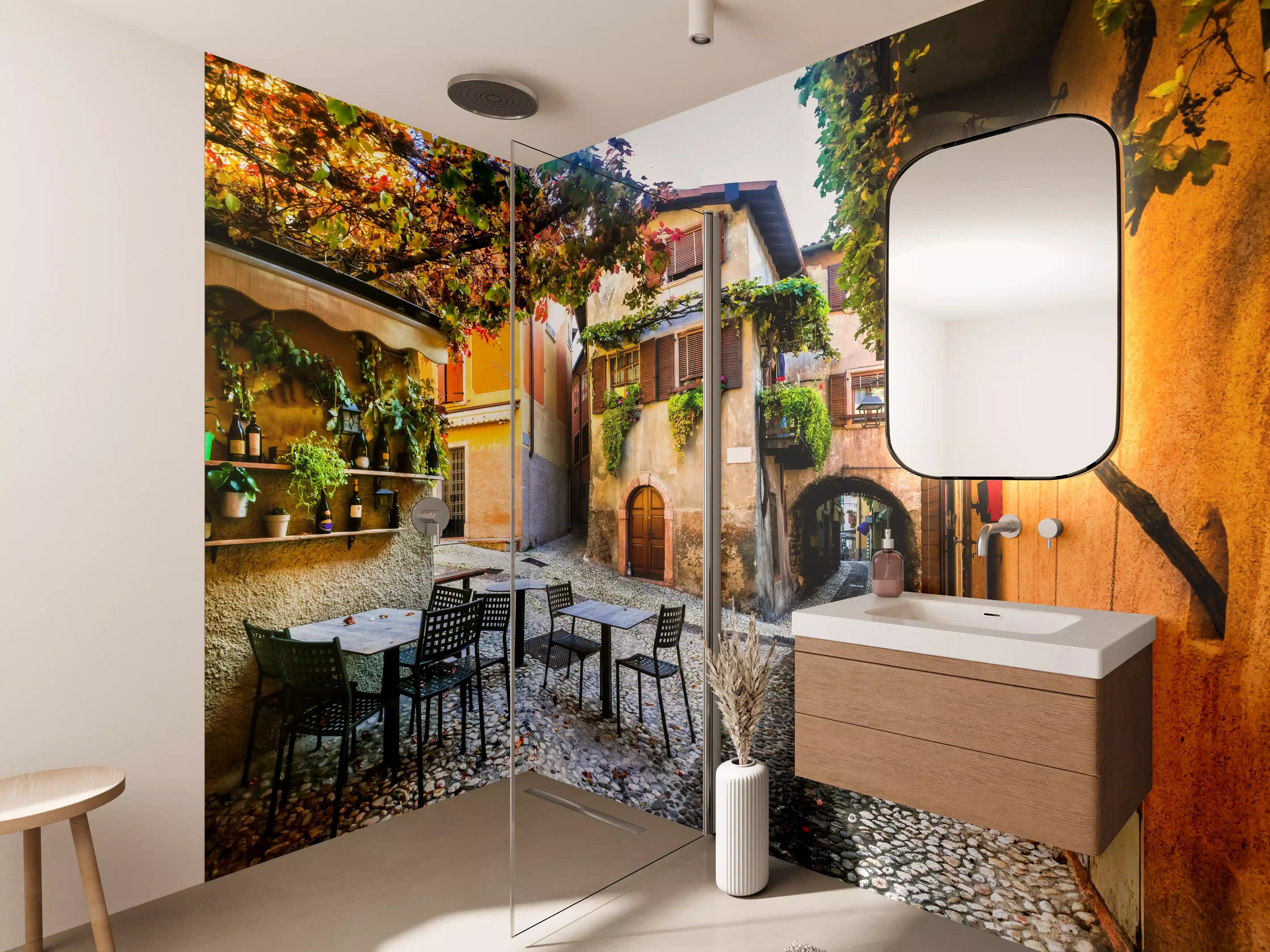 Wandverkleidung Bad - Bezaubernde alte Gasse in Malcesine