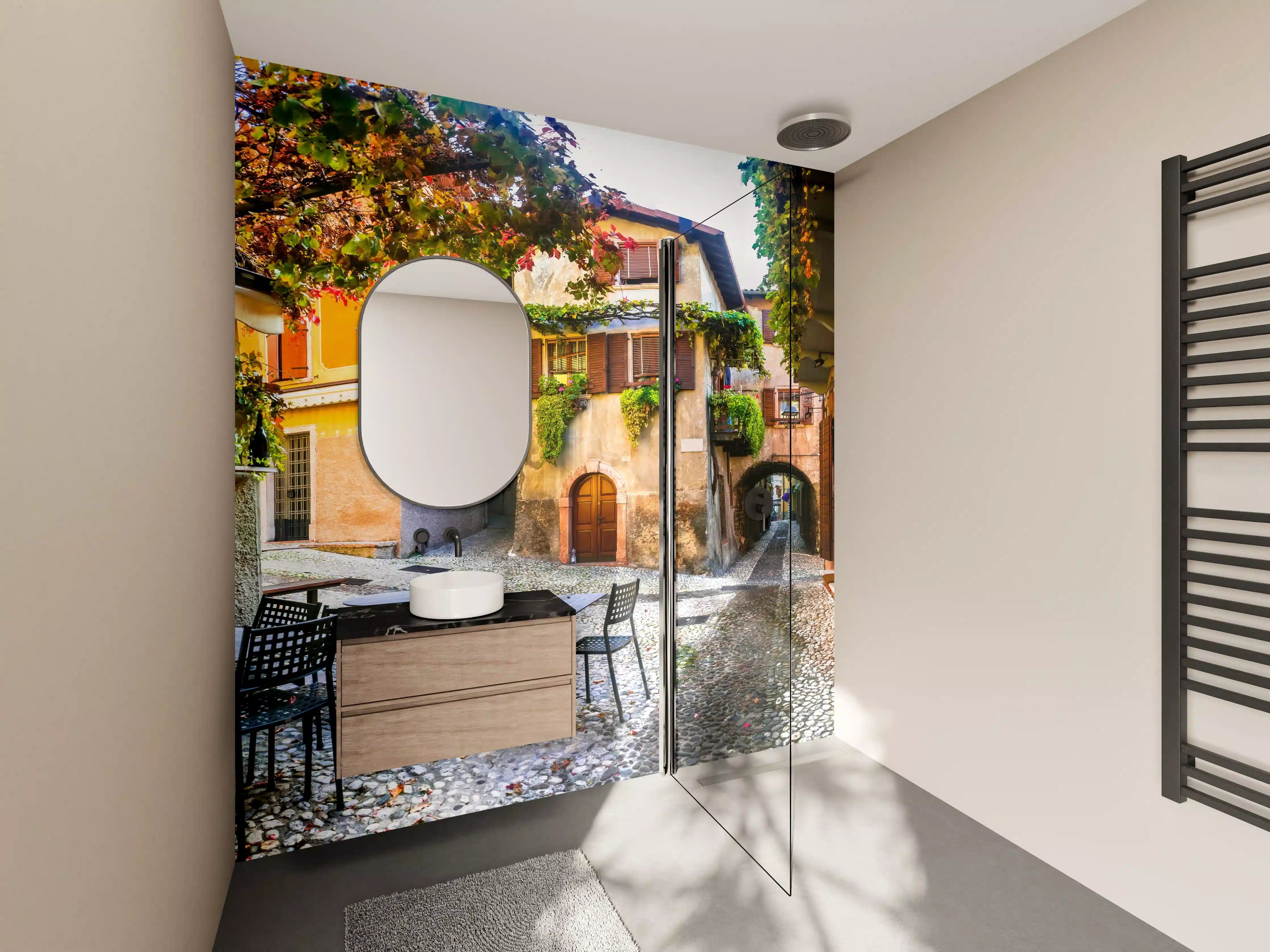 Wandverkleidung Bad - Bezaubernde alte Gasse in Malcesine