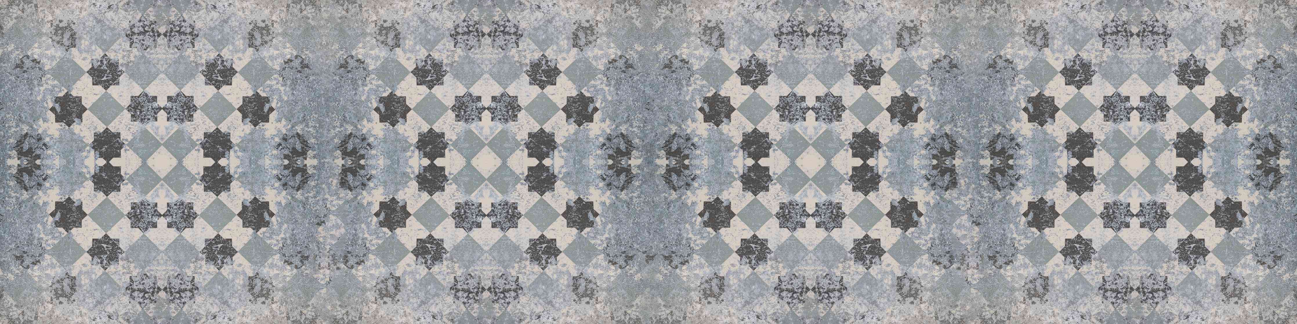 Wandverkleidung Bad-Bläuliche Vintage Wandmuster