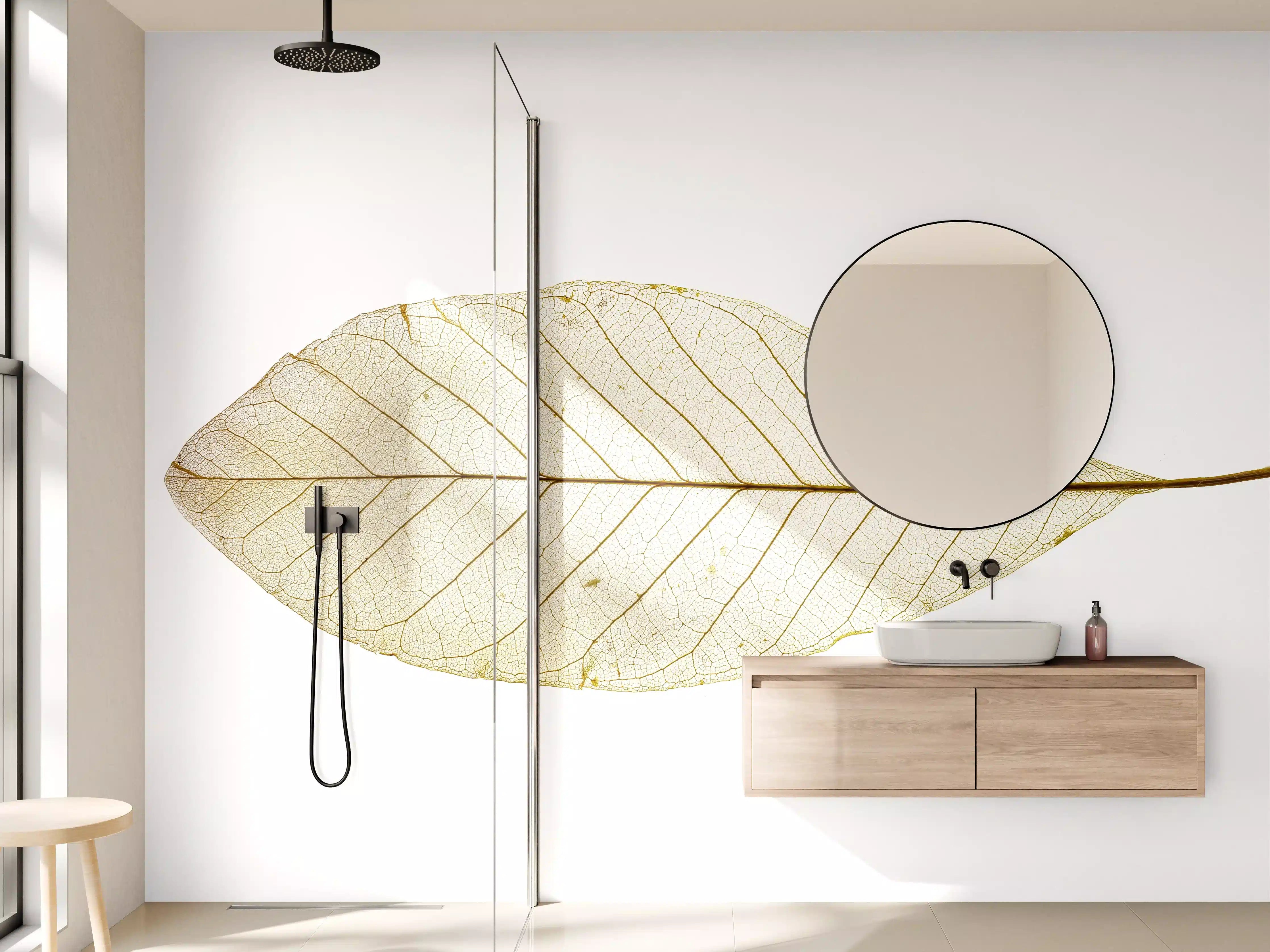 Wandverkleidung Bad - Blatt-Textur-Muster